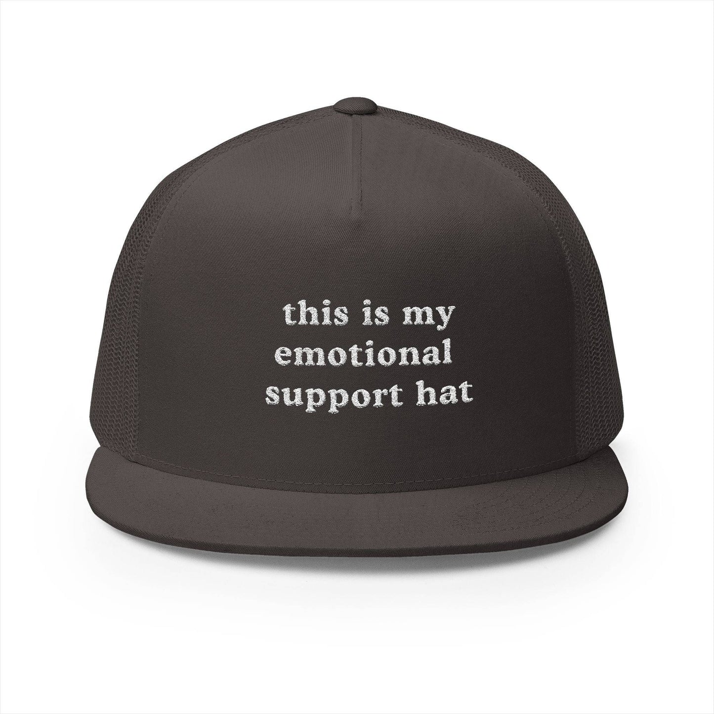 This Is My Emotional Support Hat – Embroidered 5-Panel Trucker Cap - Its Fine, I Am Fine