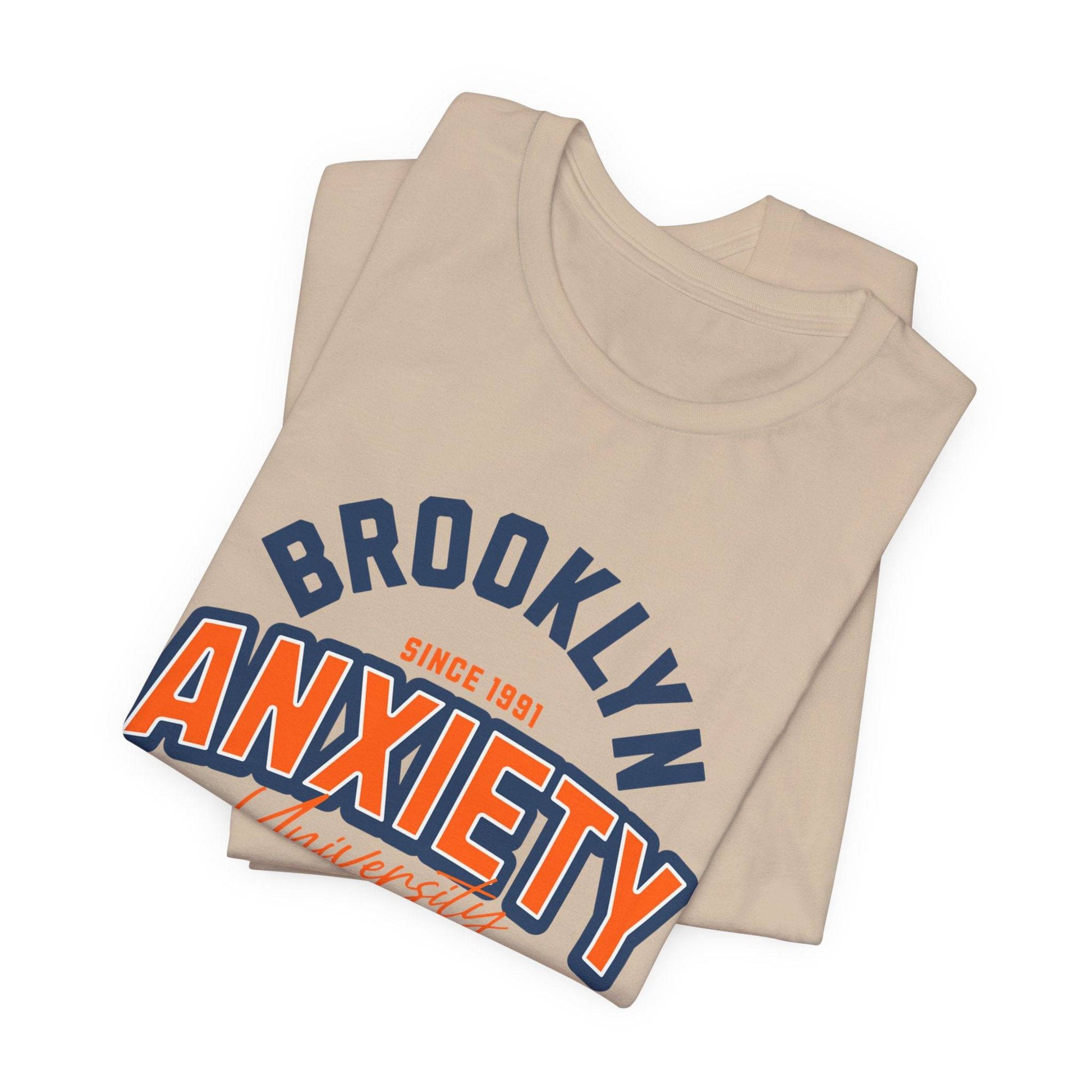 Brooklyn Anxiety University Vintage Unisex T-Shirt – Retro Graphic Tee - Its Fine, I Am Fine