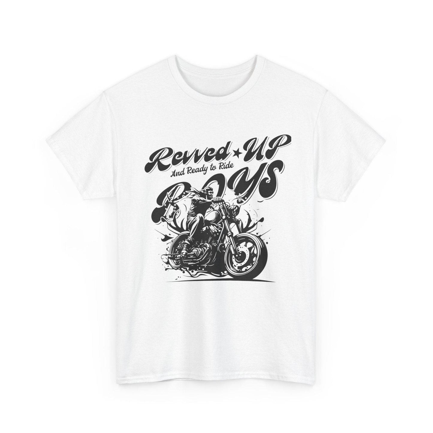Revv'd Up Motorcycle Tee - Unisex Heavy Cotton Shirt for Riders - Its Fine, I Am Fine