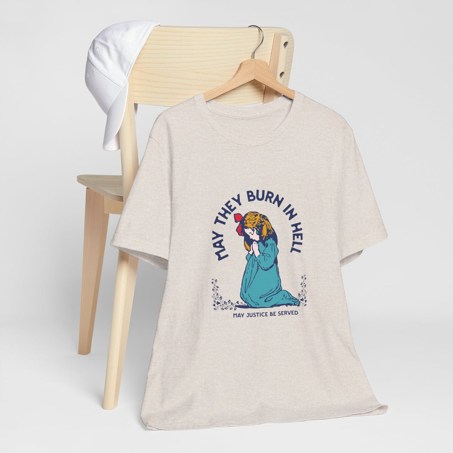 Funny Unisex Short Sleeve Tee - 'May They Burn In Hell' - Perfect for Halloween or Casual Wear - Its Fine, I Am Fine