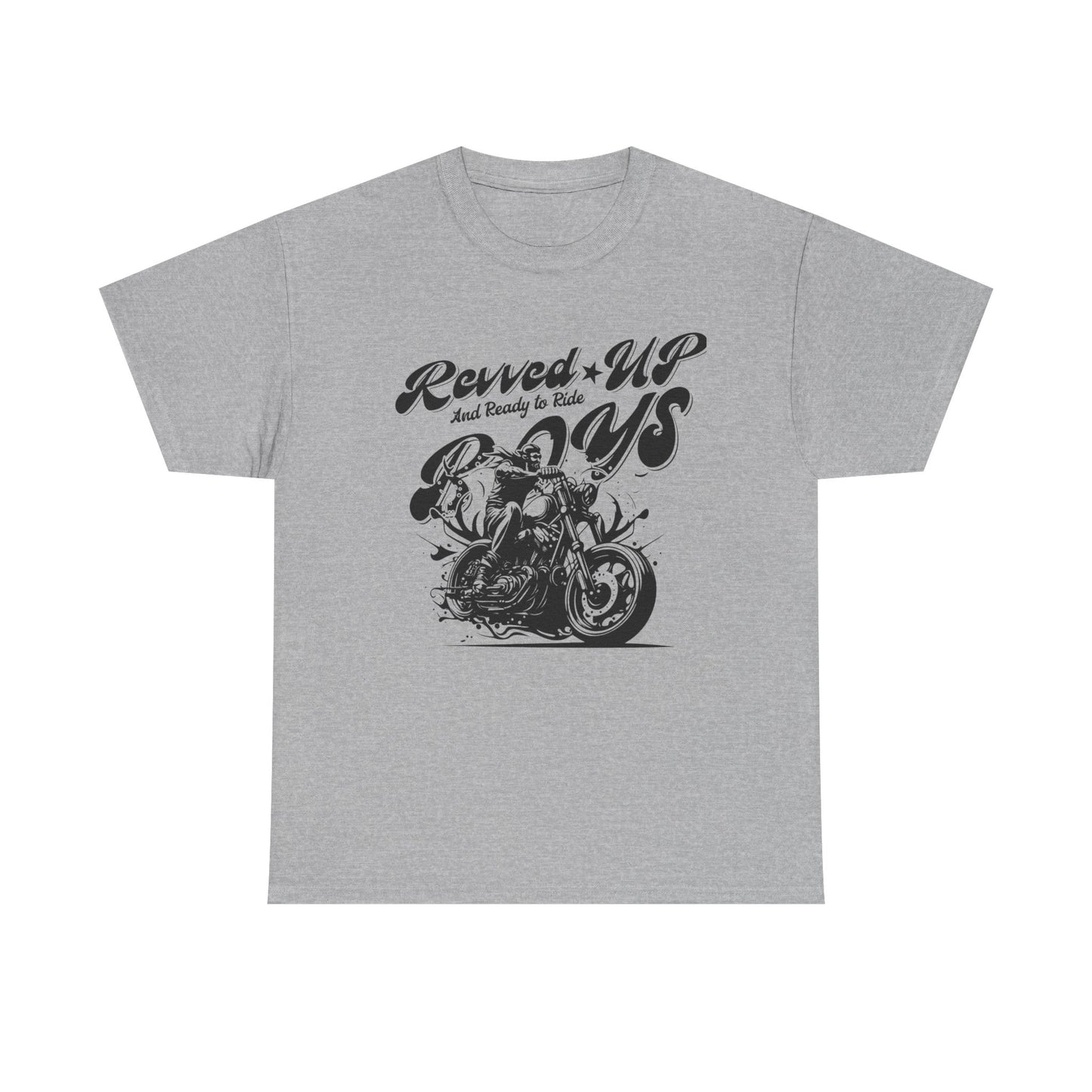 Revv'd Up Motorcycle Tee - Unisex Heavy Cotton Shirt for Riders