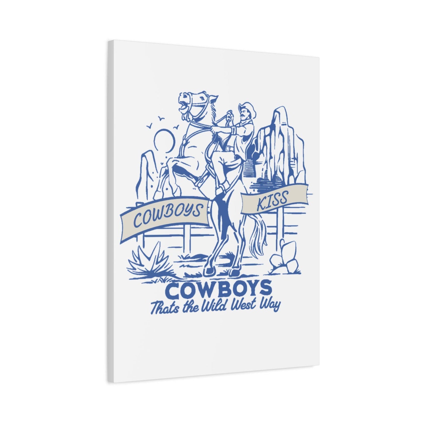 Cowboys Kiss Canvas Art - Western Decor for Cowboy Lovers - Its Fine, I Am Fine