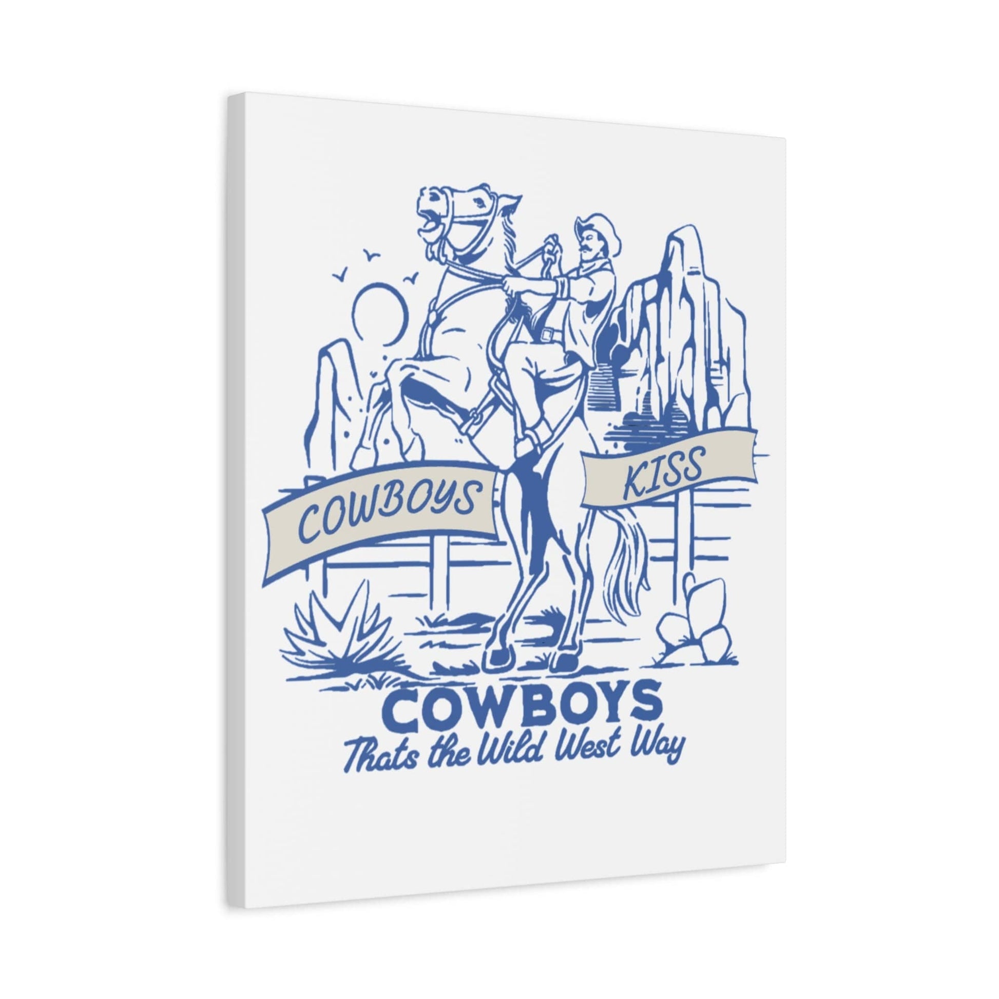 Cowboys Kiss Canvas Art - Western Decor for Cowboy Lovers - Its Fine, I Am Fine