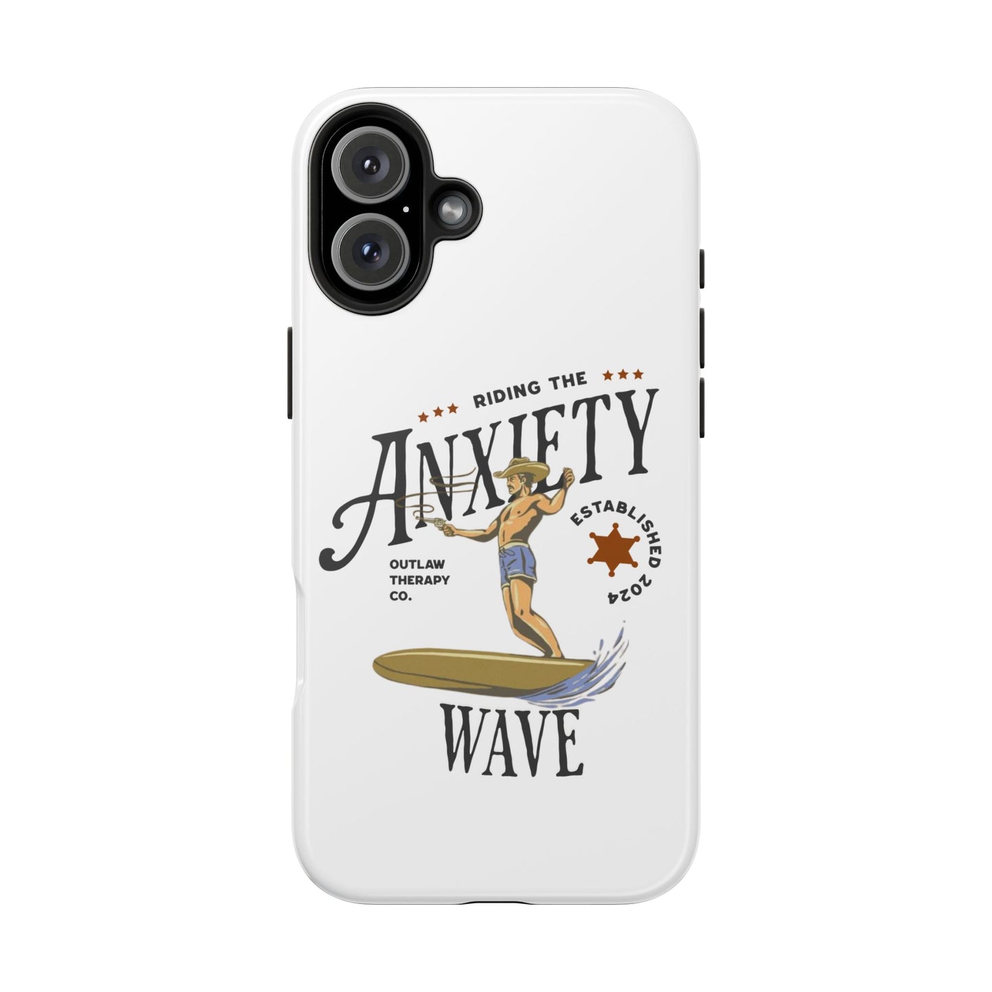 Riding the Anxiety Wave Phone Case - Tough Design for Stress Relief