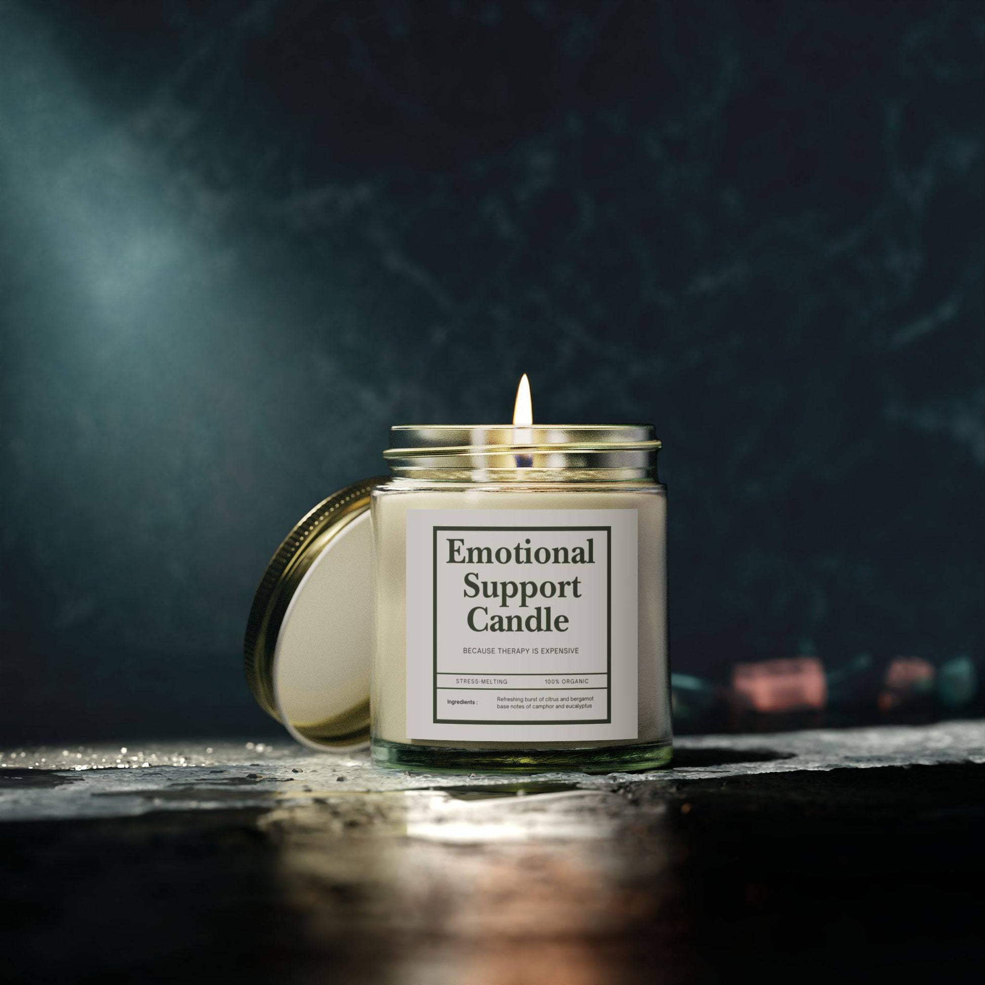 Emotional Support Candle - Organic Coconut Apricot Wax (4oz & 9oz) - Its Fine, I Am Fine