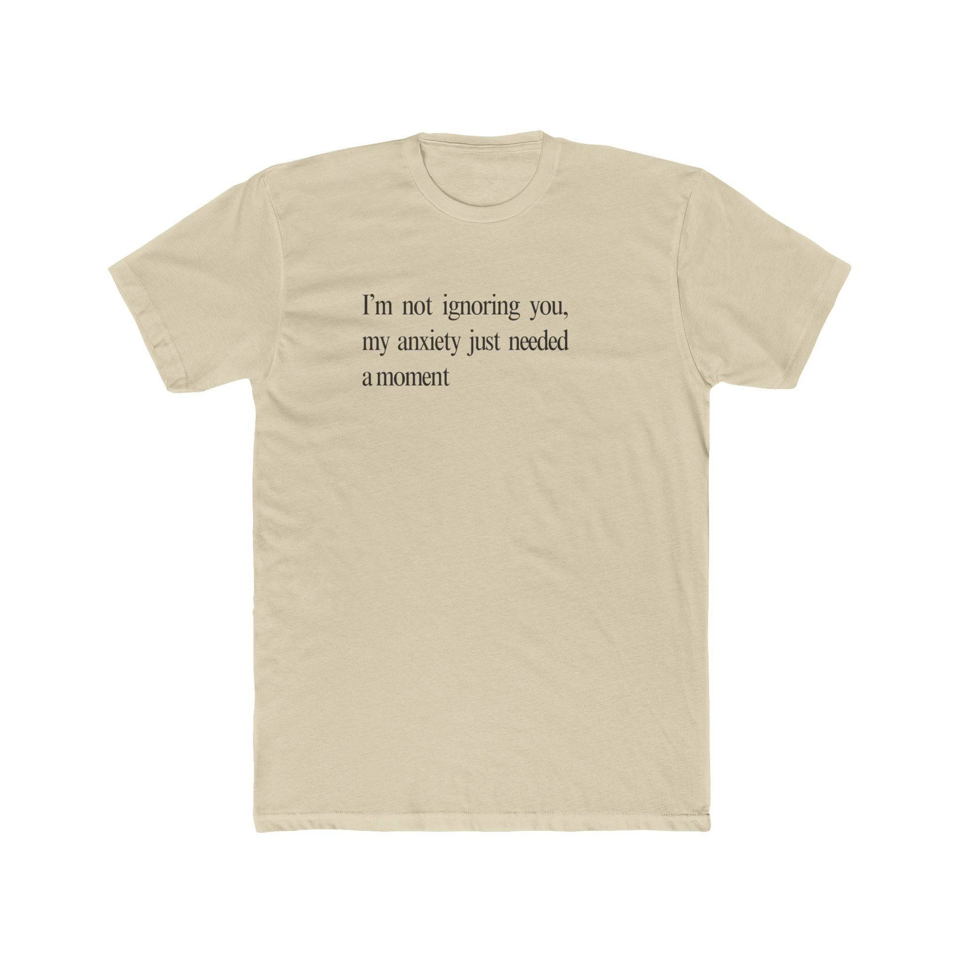 Anxiety Unisex Cotton Crew Tee - Its Fine, I Am Fine