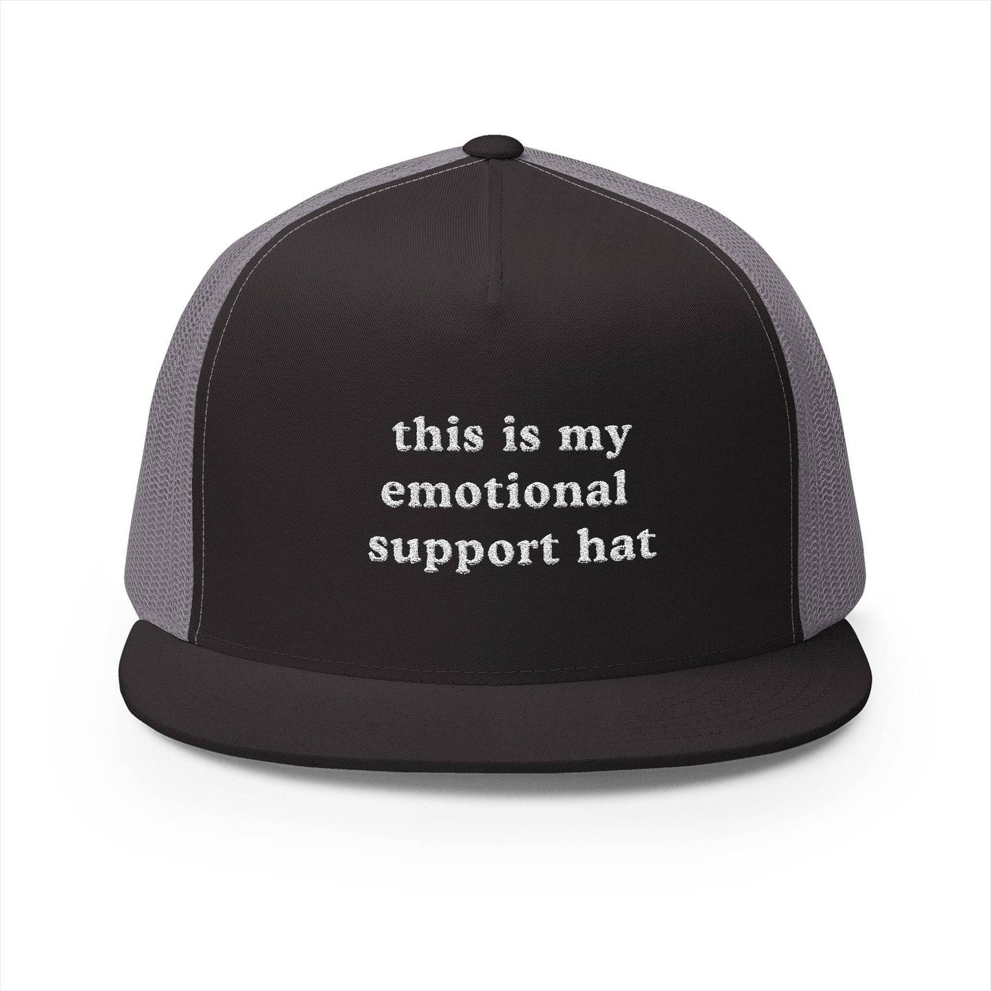 This Is My Emotional Support Hat – Embroidered 5-Panel Trucker Cap - Its Fine, I Am Fine