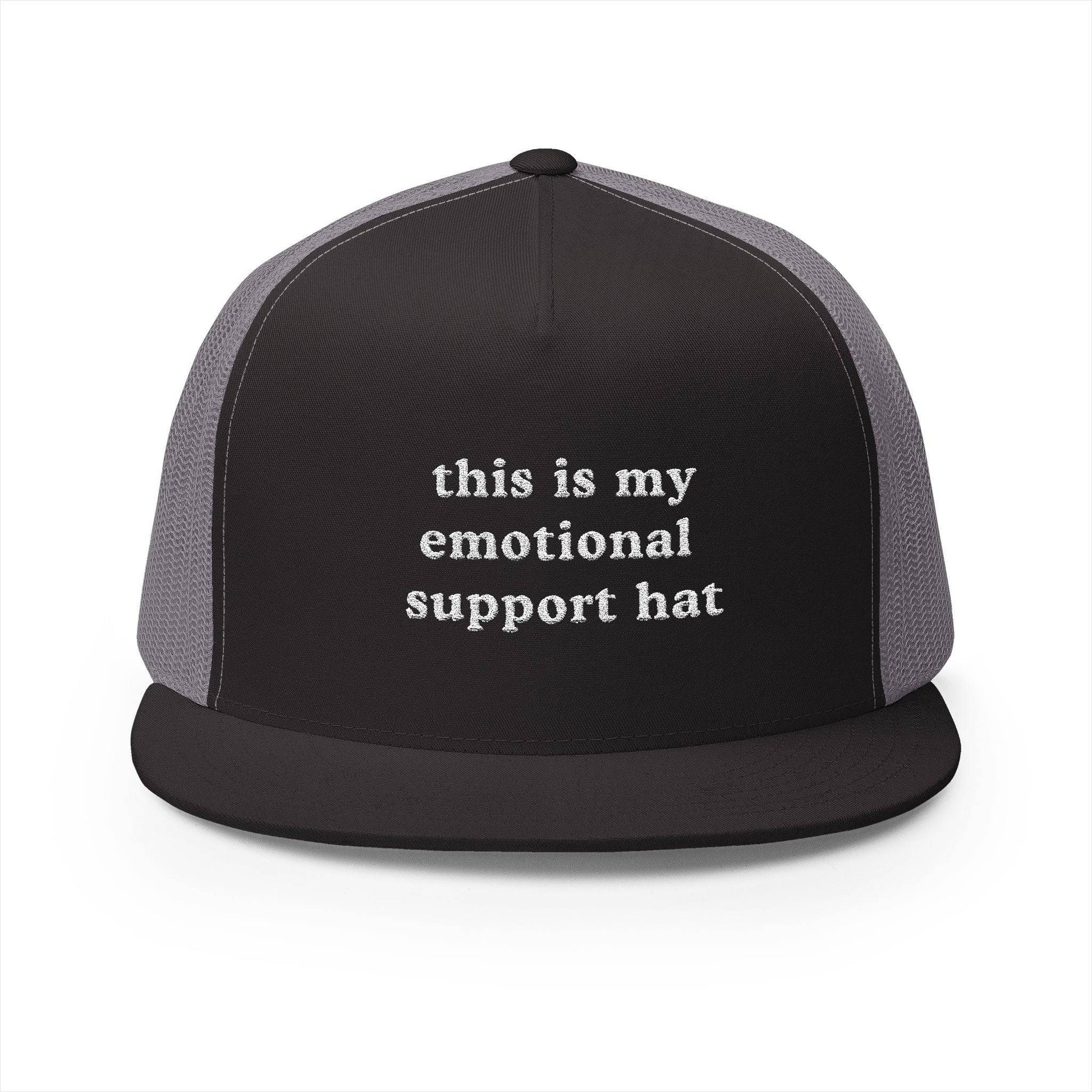 This Is My Emotional Support Hat – Embroidered 5-Panel Trucker Cap - Its Fine, I Am Fine
