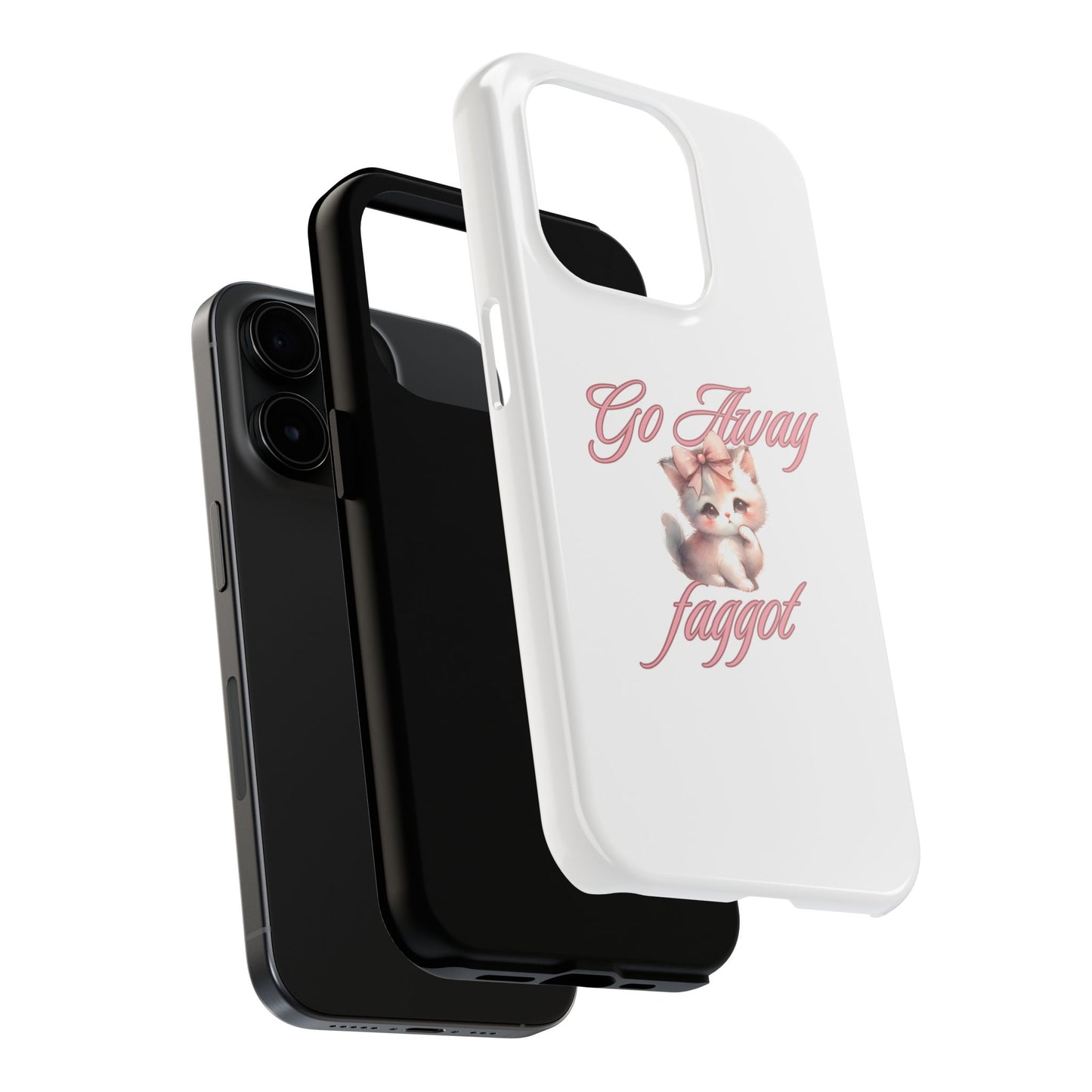 Cute Cat Tough Phone Case - Go Away Design