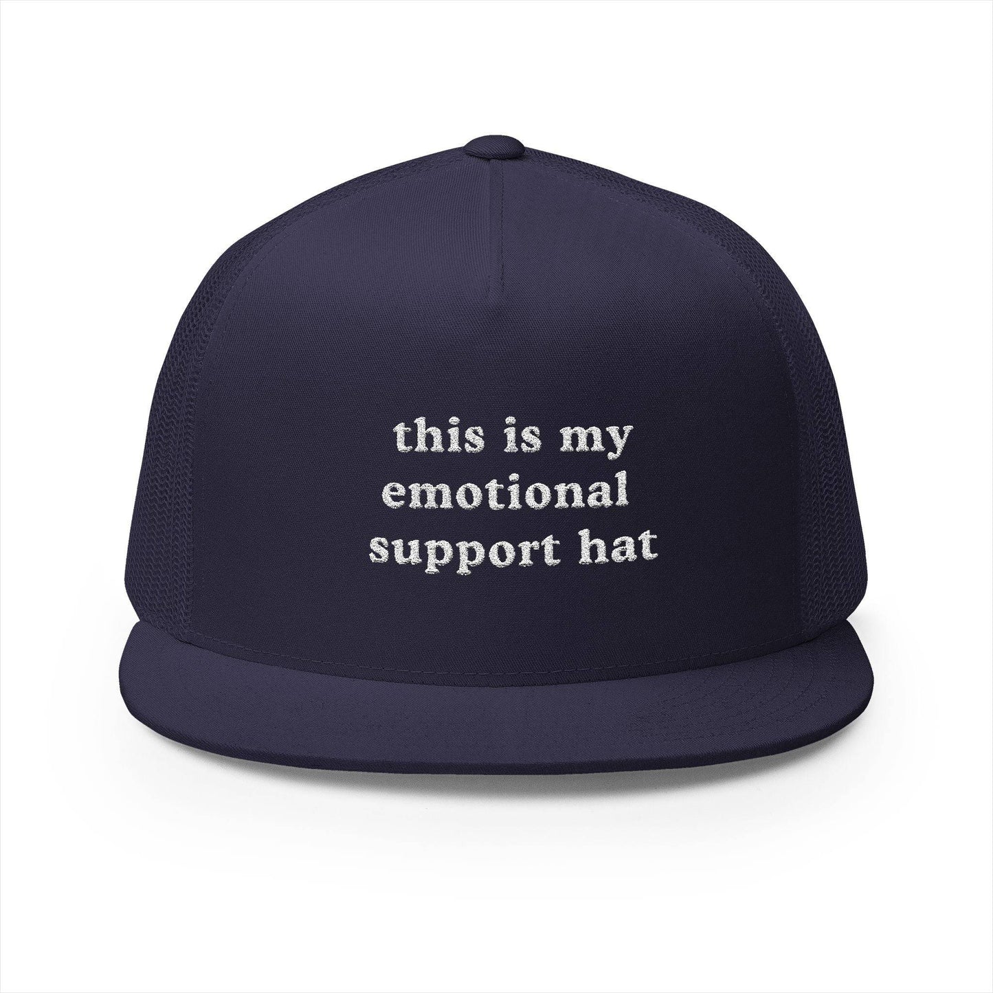 This Is My Emotional Support Hat – Embroidered 5-Panel Trucker Cap - Its Fine, I Am Fine