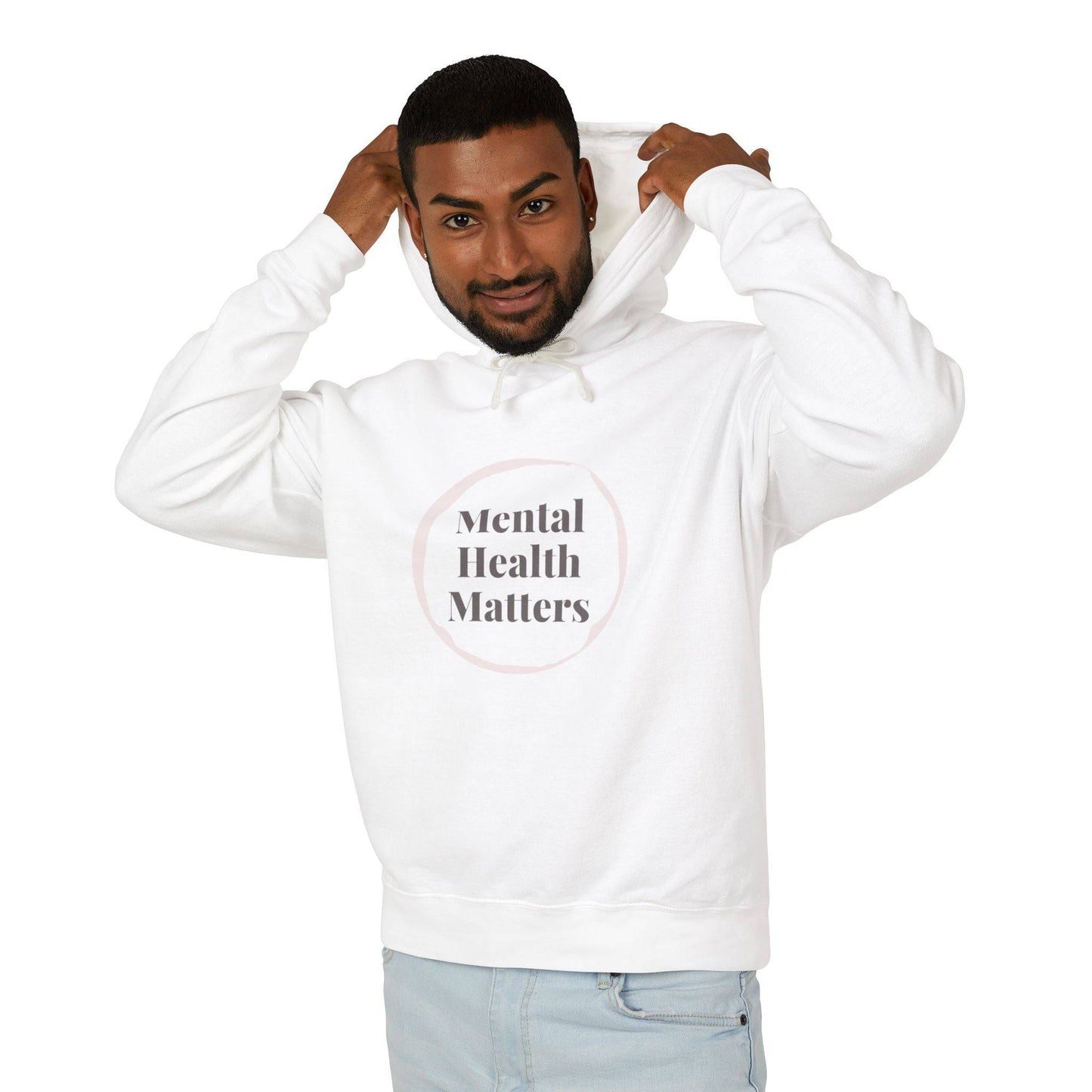 Mental Health Matters Unisex Lightweight Hooded Sweatshirt - Its Fine, I Am Fine