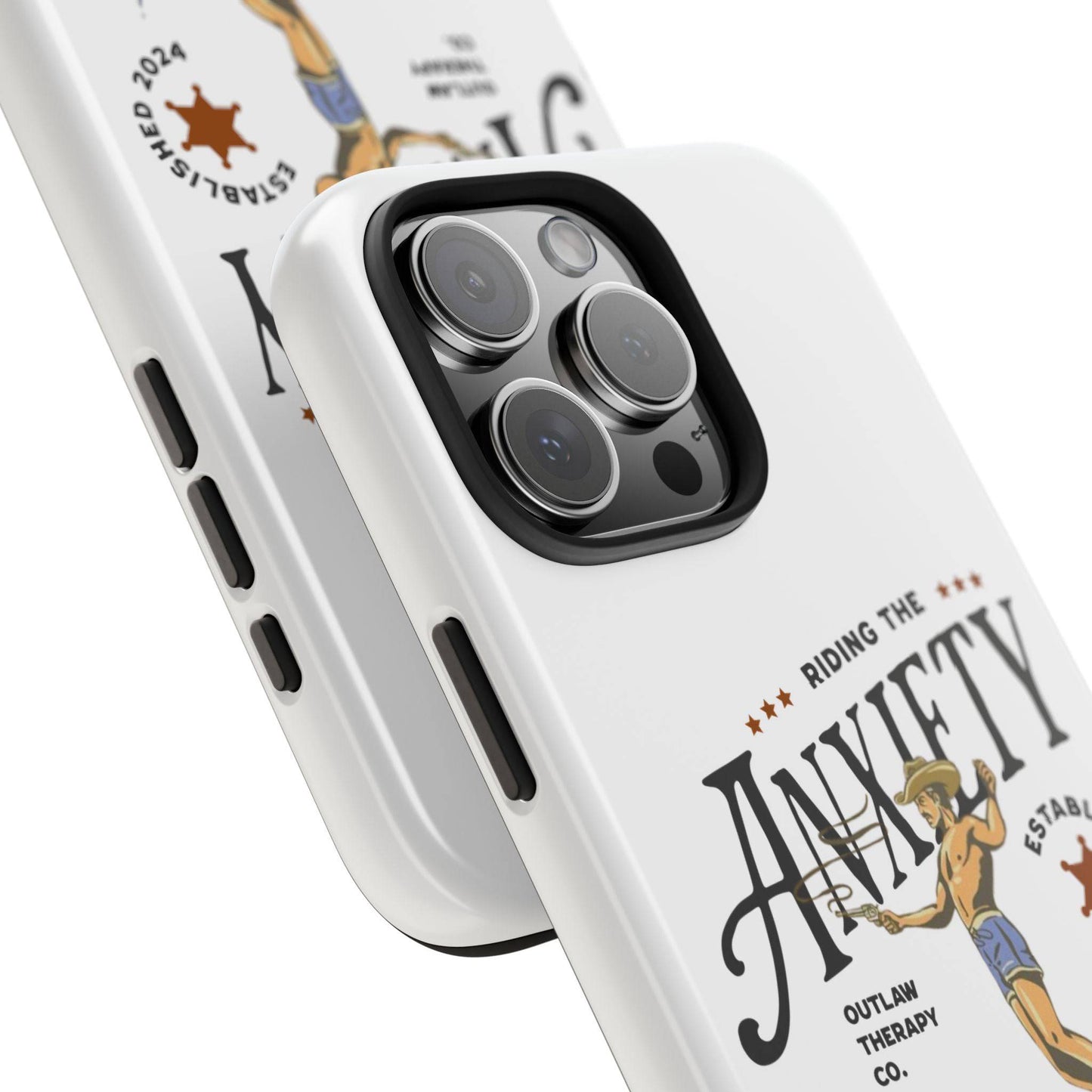 Riding the Anxiety Wave Phone Case - Tough Design for Stress Relief - Its Fine, I Am Fine