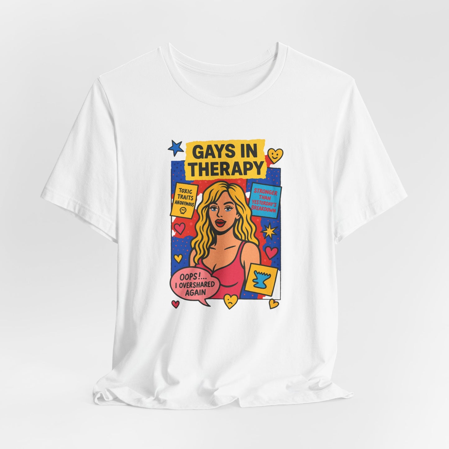 Gays in Therapy Tee, Funny LGBTQ Shirt, Unisex Graphic Tee, Pride Apparel, Therapy Humor Gift, Casual LGBTQ Wear
