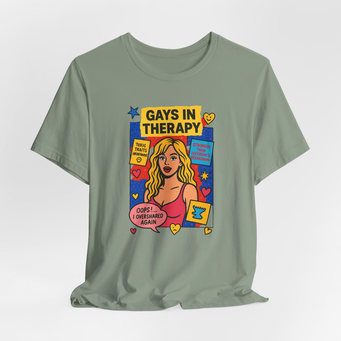 Gays in Therapy Tee, Funny LGBTQ Shirt, Unisex Graphic Tee, Pride Apparel, Therapy Humor Gift, Casual LGBTQ Wear
