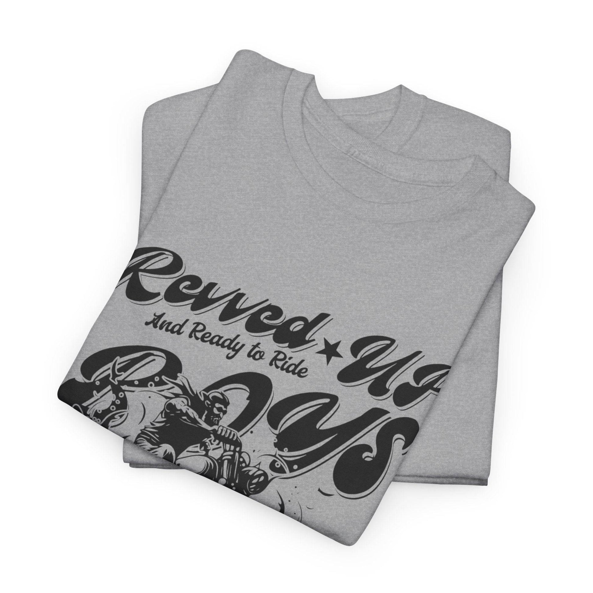Revv'd Up Motorcycle Tee - Unisex Heavy Cotton Shirt for Riders - Its Fine, I Am Fine