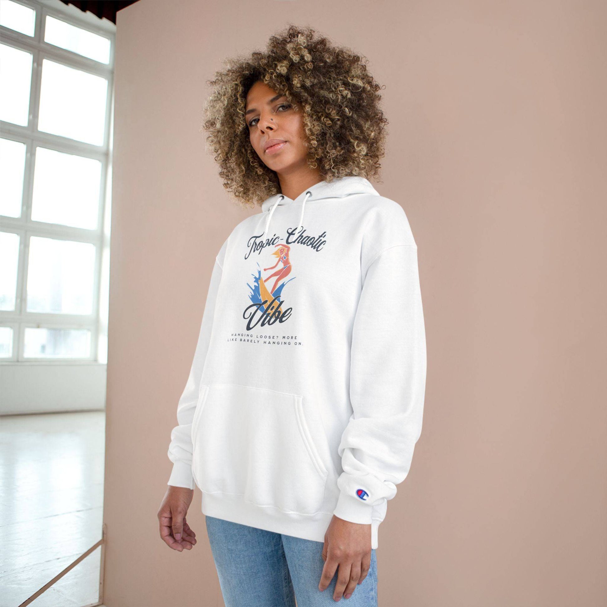 Tropic-Chaotic Vibe Champion Hoodie – The Ultimate Blend of Comfort & Style - Its Fine, I Am Fine