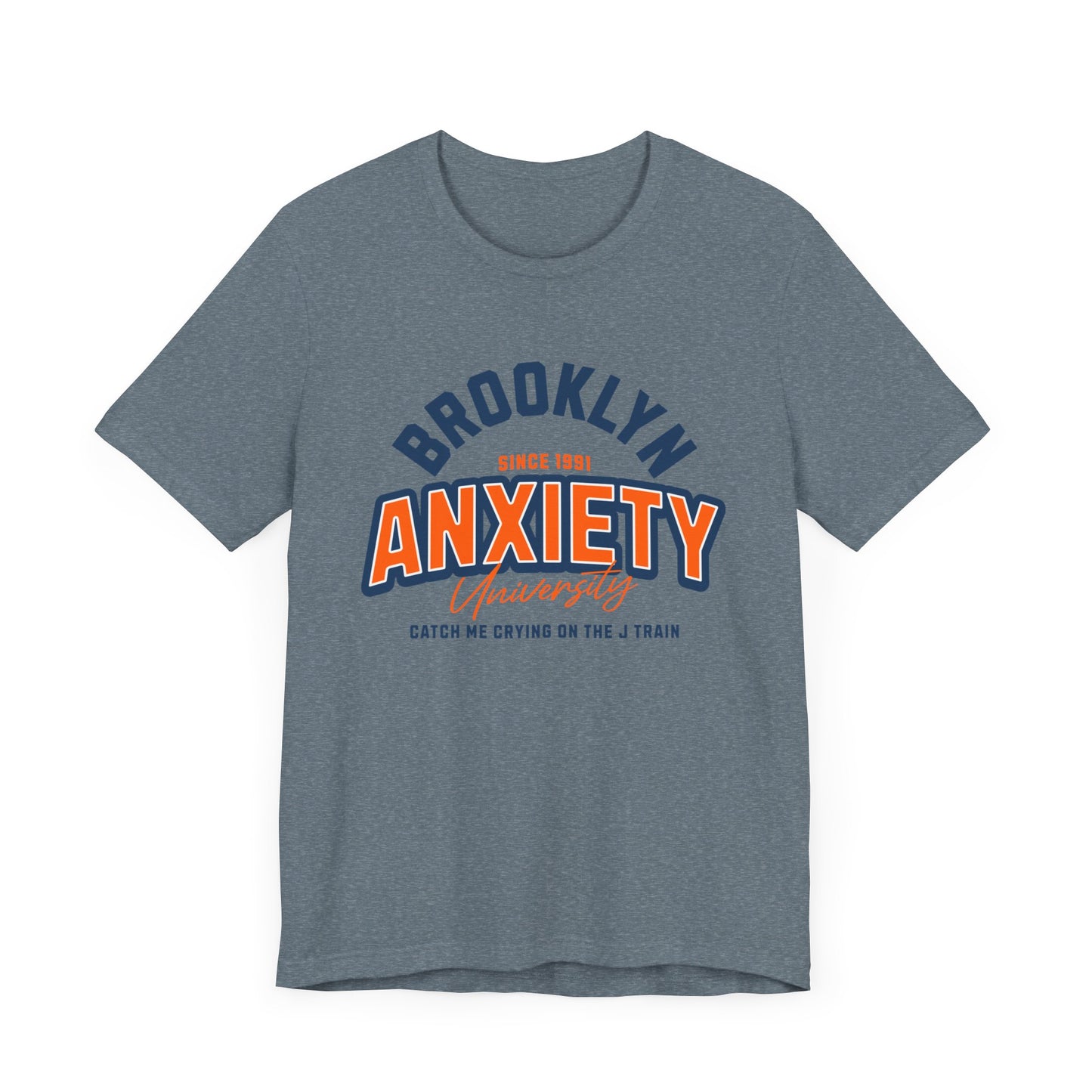 Brooklyn Anxiety University Vintage Unisex T-Shirt – Retro Graphic Tee