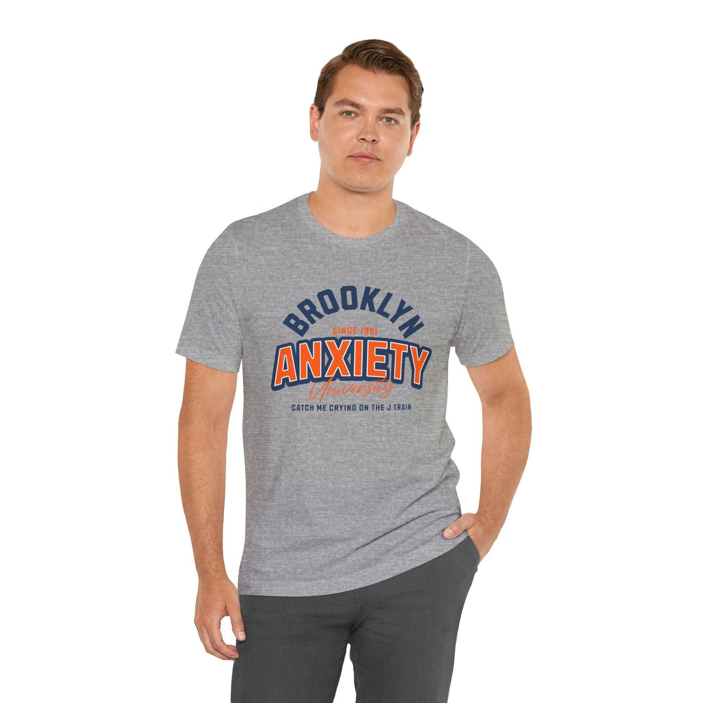 Brooklyn Anxiety University Vintage Unisex T-Shirt – Retro Graphic Tee - Its Fine, I Am Fine