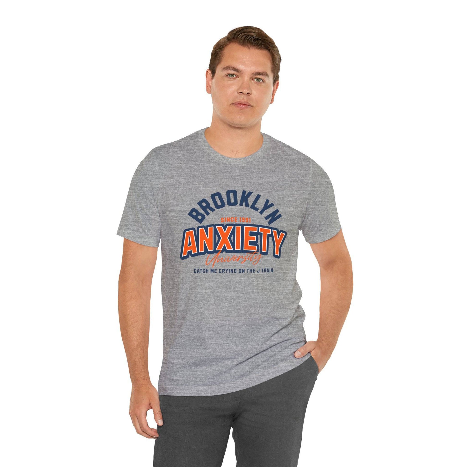 Brooklyn Anxiety University Vintage Unisex T-Shirt – Retro Graphic Tee - Its Fine, I Am Fine