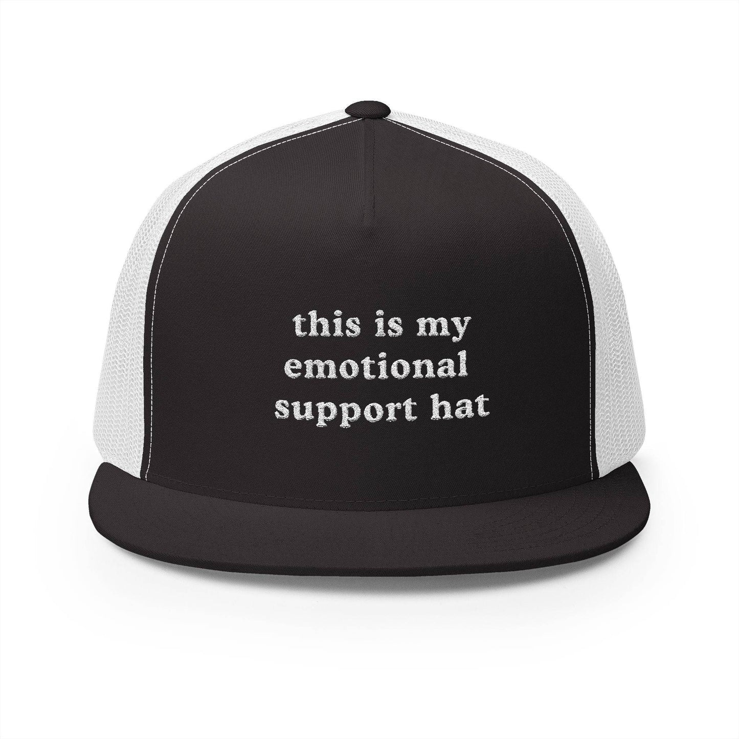 This Is My Emotional Support Hat – Embroidered 5-Panel Trucker Cap - Its Fine, I Am Fine