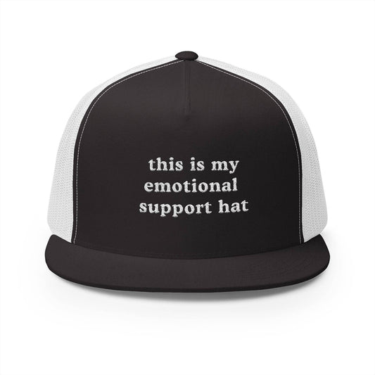 This Is My Emotional Support Hat – Embroidered 5-Panel Trucker Cap - Its Fine, I Am Fine