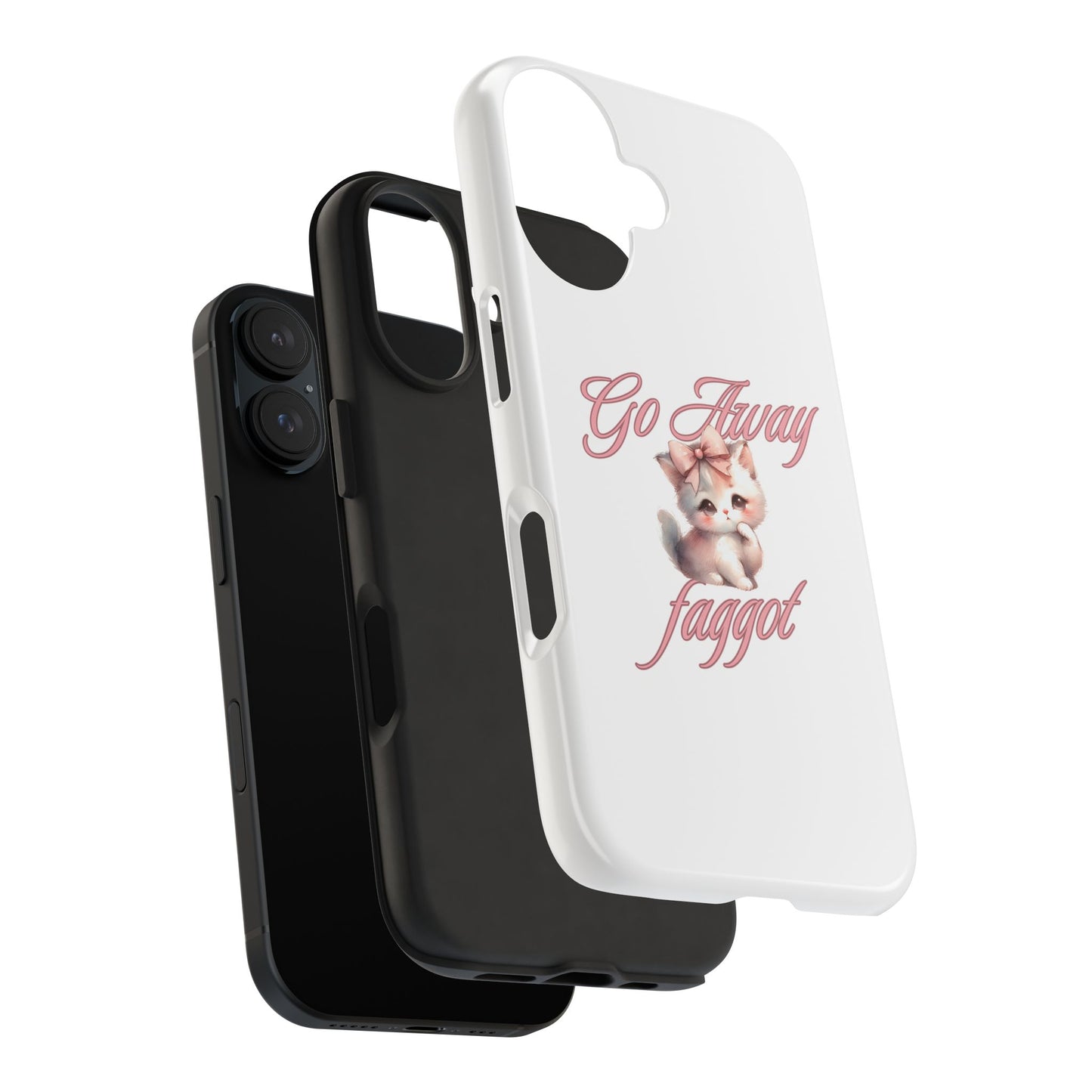 Cute Cat Tough Phone Case - Go Away Design - Its Fine, I Am Fine
