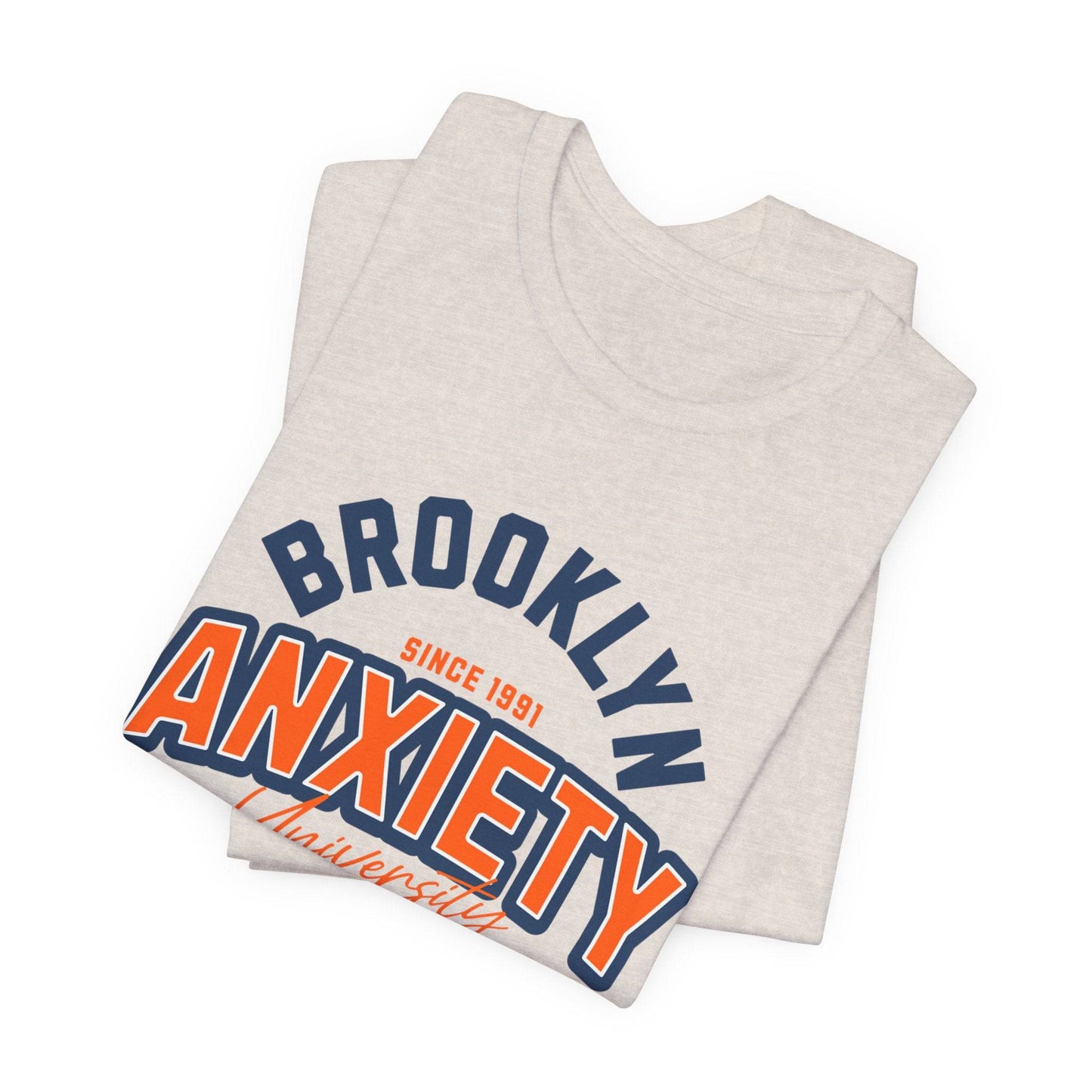 Brooklyn Anxiety University Vintage Unisex T-Shirt – Retro Graphic Tee - Its Fine, I Am Fine