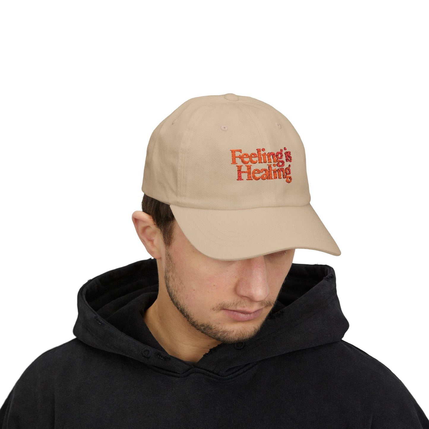 Inspirational Dad Cap - Feeling is Healing Hat, Gift for Dads, Wellness Cap, Motivational Headwear, Casual Style - Its Fine, I Am Fine