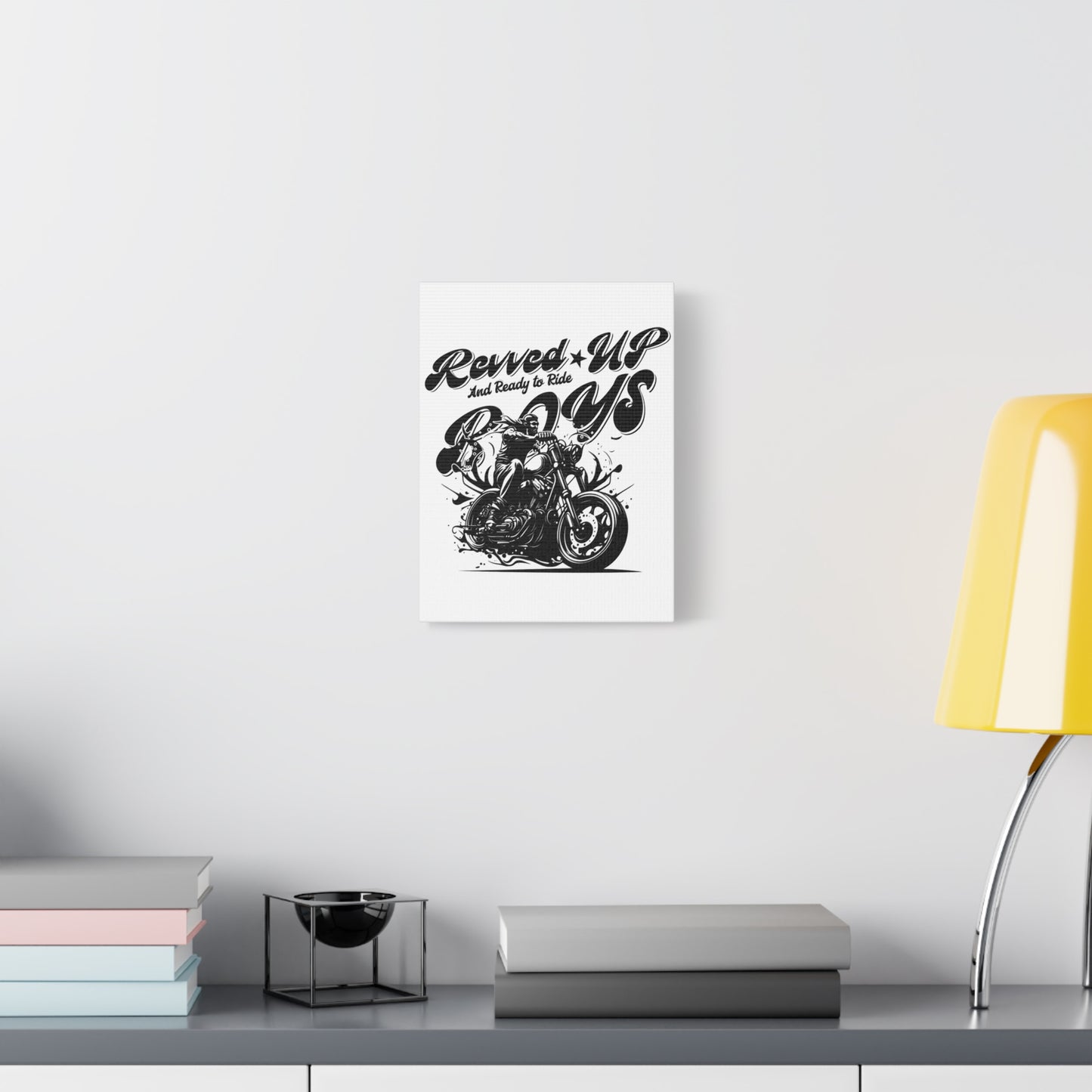 Motorcycle Art Canvas - Revved Up Boys - Biker Wall Decor