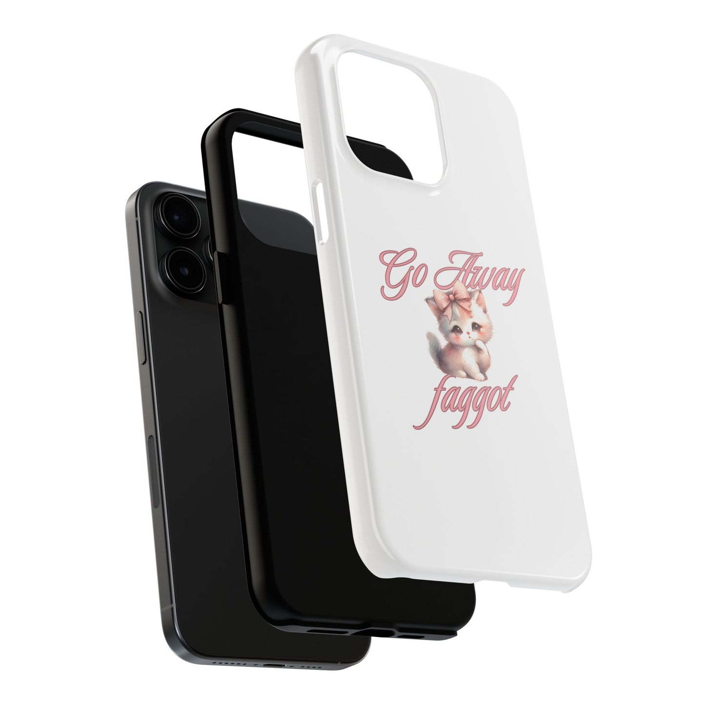 Cute Cat Tough Phone Case - Go Away Design - Its Fine, I Am Fine