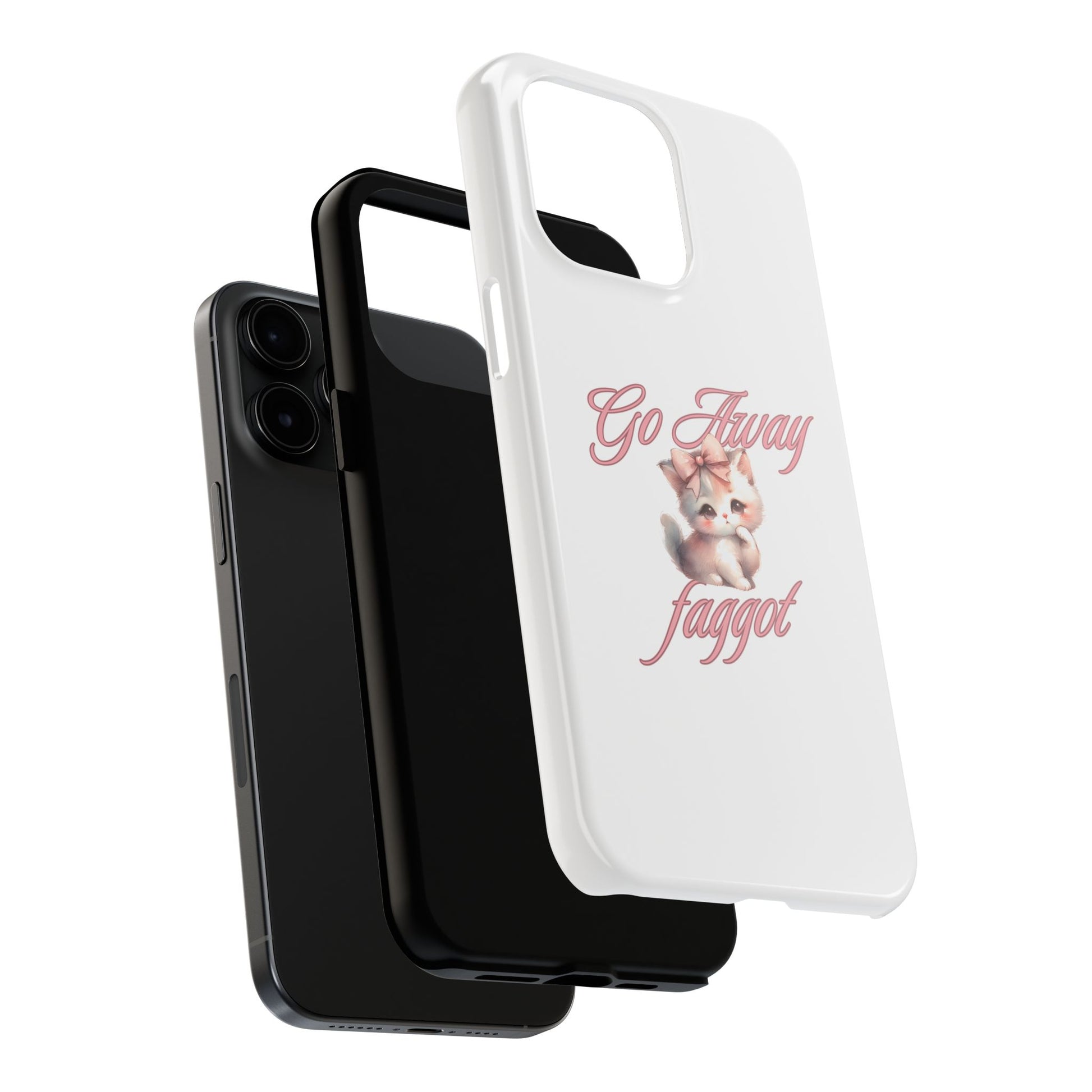 Cute Cat Tough Phone Case - Go Away Design - Its Fine, I Am Fine