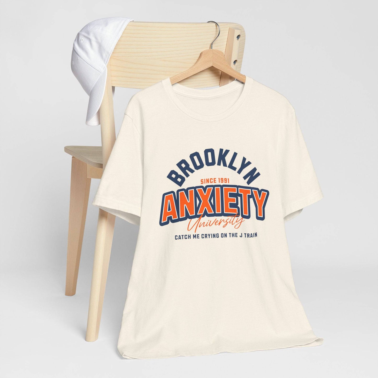 Brooklyn Anxiety University Vintage Unisex T-Shirt – Retro Graphic Tee - Its Fine, I Am Fine
