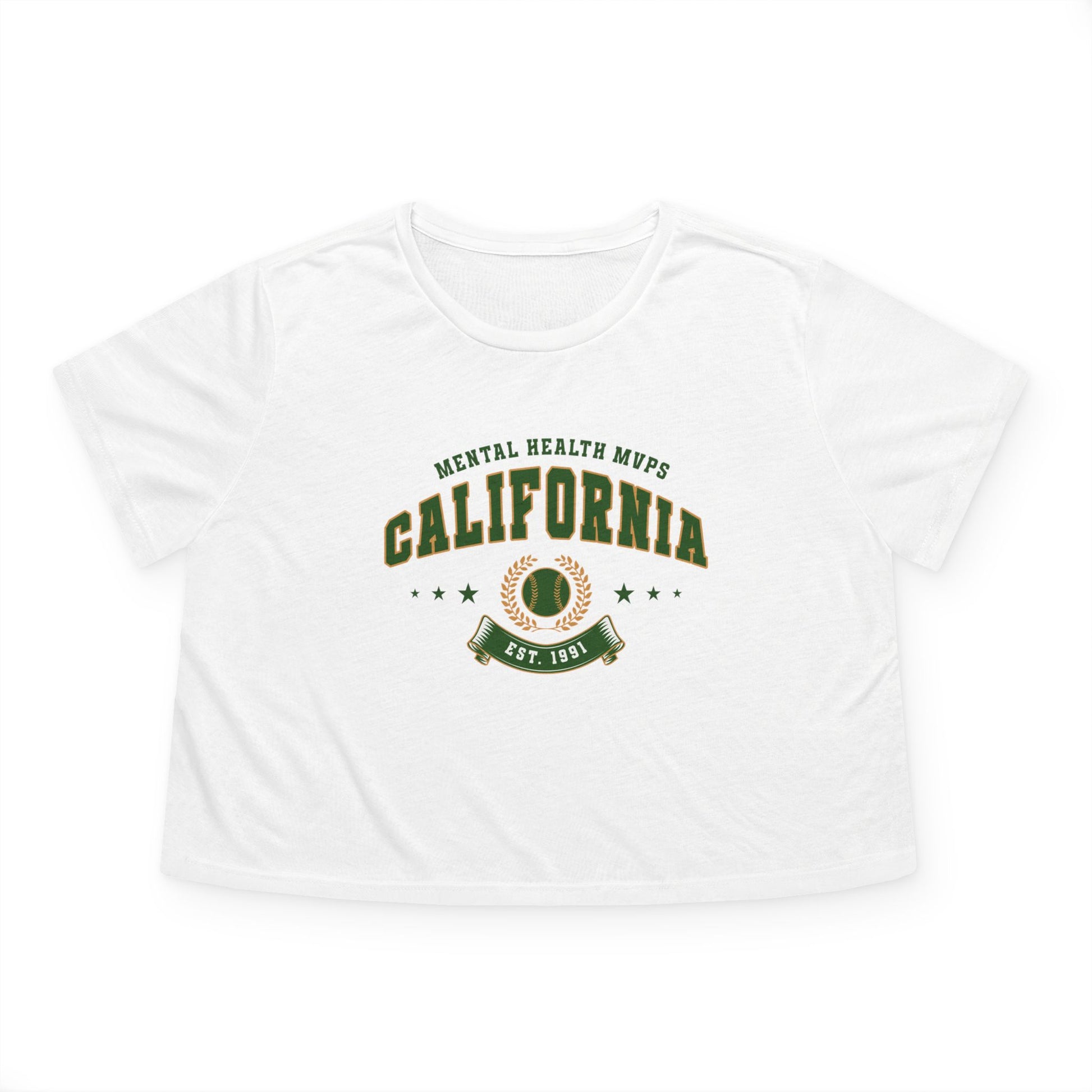 California Mental Health MVPs Flowy Cropped Tee - Its Fine, I Am Fine