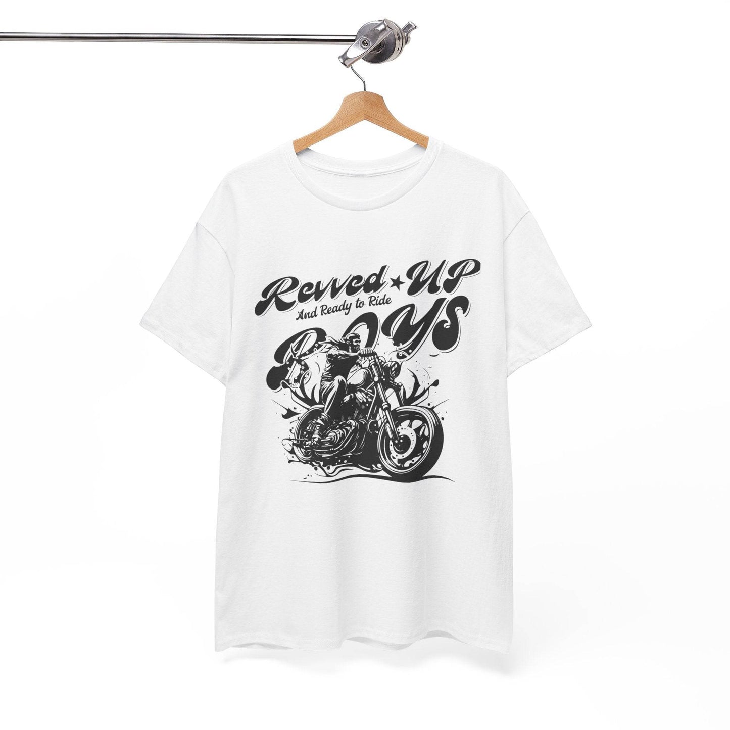 Revv'd Up Motorcycle Tee - Unisex Heavy Cotton Shirt for Riders - Its Fine, I Am Fine