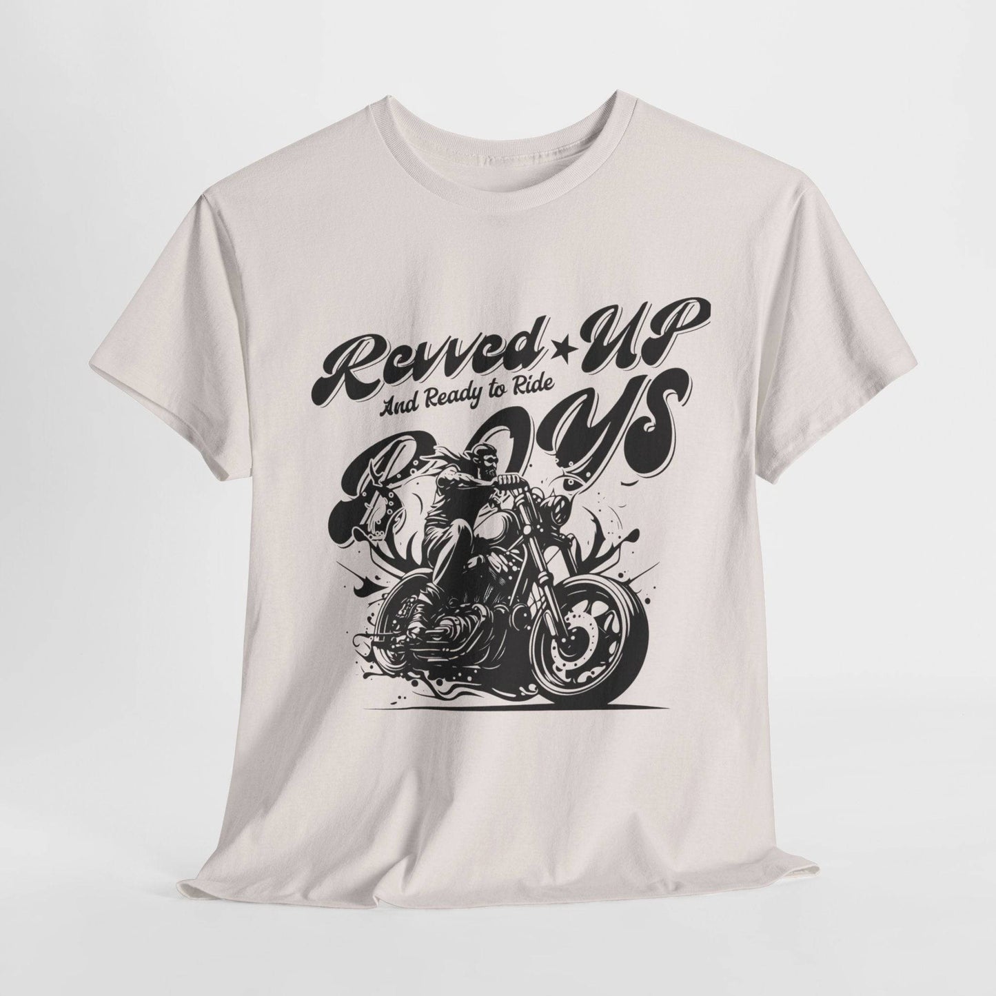 Revv'd Up Motorcycle Tee - Unisex Heavy Cotton Shirt for Riders - Its Fine, I Am Fine