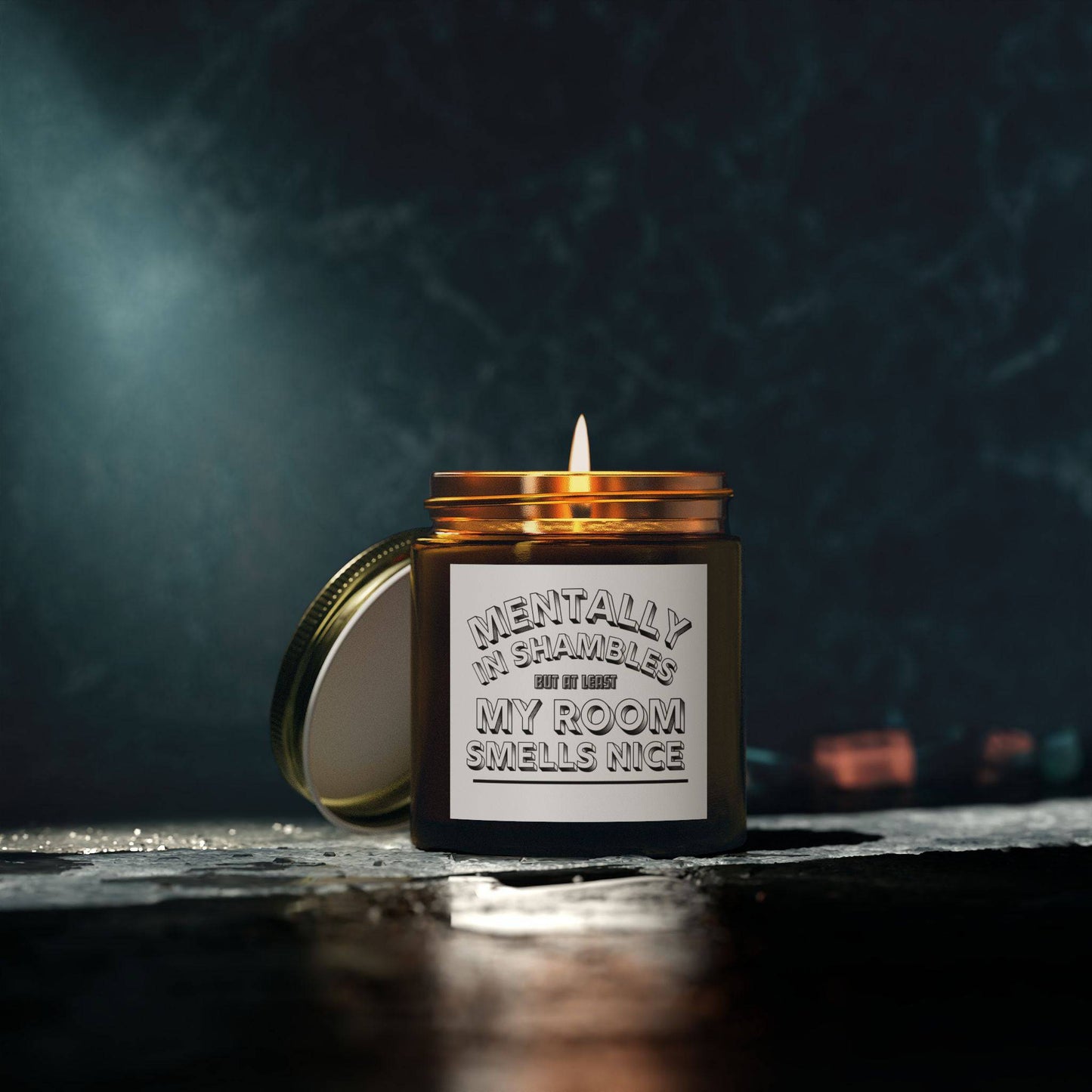 Scented Candle - 'Mentally in Shambles - My Room Smells Nice' (4oz & 9oz) - Its Fine, I Am Fine