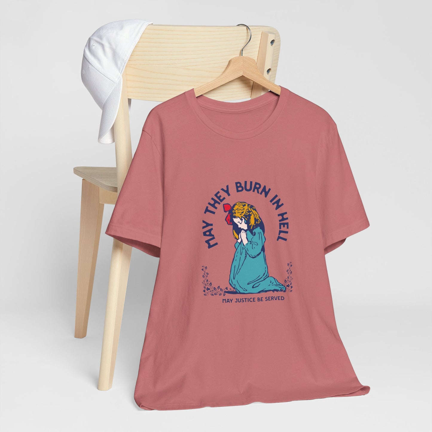 Funny Unisex Short Sleeve Tee - 'May They Burn In Hell' - Perfect for Halloween or Casual Wear - Its Fine, I Am Fine