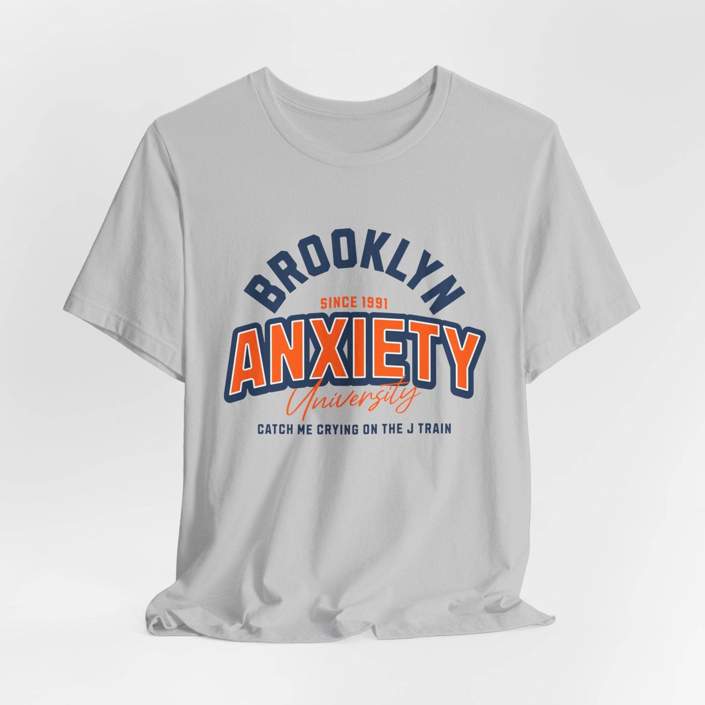 Brooklyn Anxiety University Vintage Unisex T-Shirt – Retro Graphic Tee - Its Fine, I Am Fine
