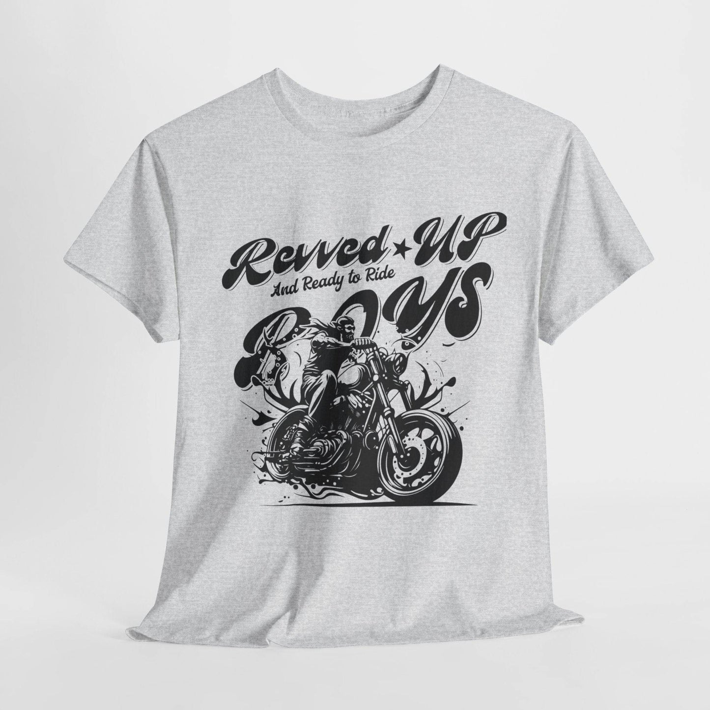 Revv'd Up Motorcycle Tee - Unisex Heavy Cotton Shirt for Riders - Its Fine, I Am Fine