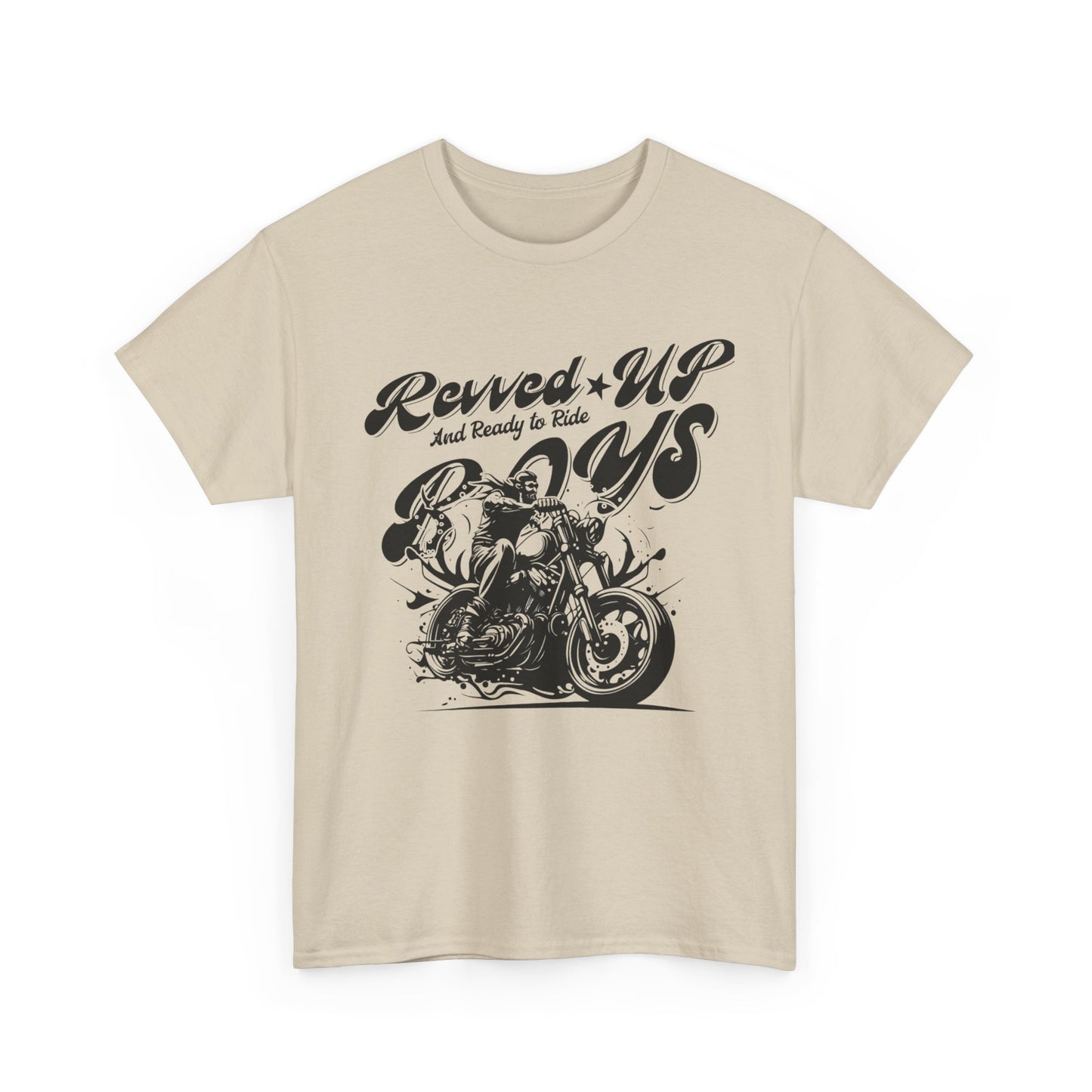 Revv'd Up Motorcycle Tee - Unisex Heavy Cotton Shirt for Riders