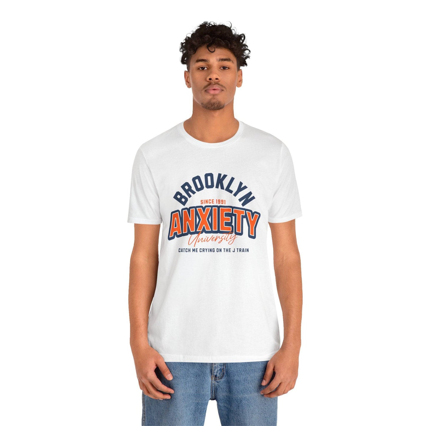 Brooklyn Anxiety University Vintage Unisex T-Shirt – Retro Graphic Tee - Its Fine, I Am Fine