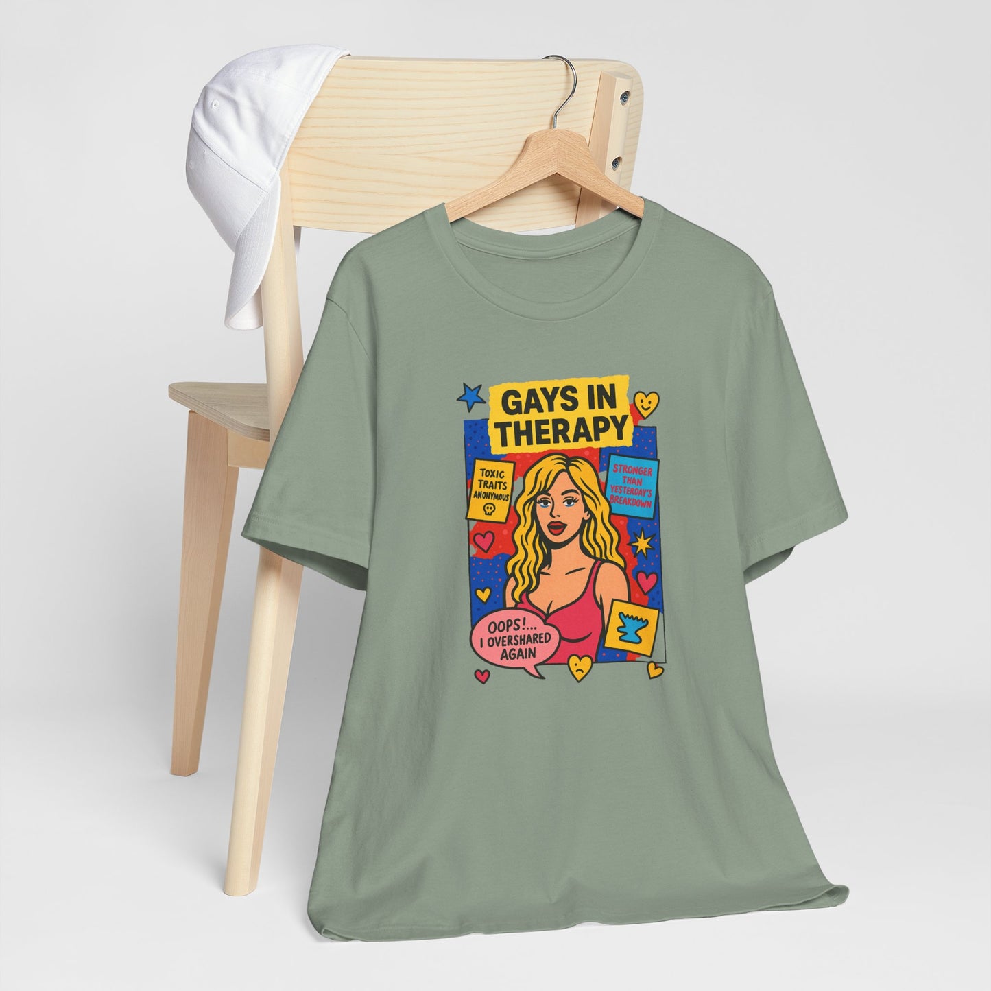 Gays in Therapy Tee, Funny LGBTQ Shirt, Unisex Graphic Tee, Pride Apparel, Therapy Humor Gift, Casual LGBTQ Wear