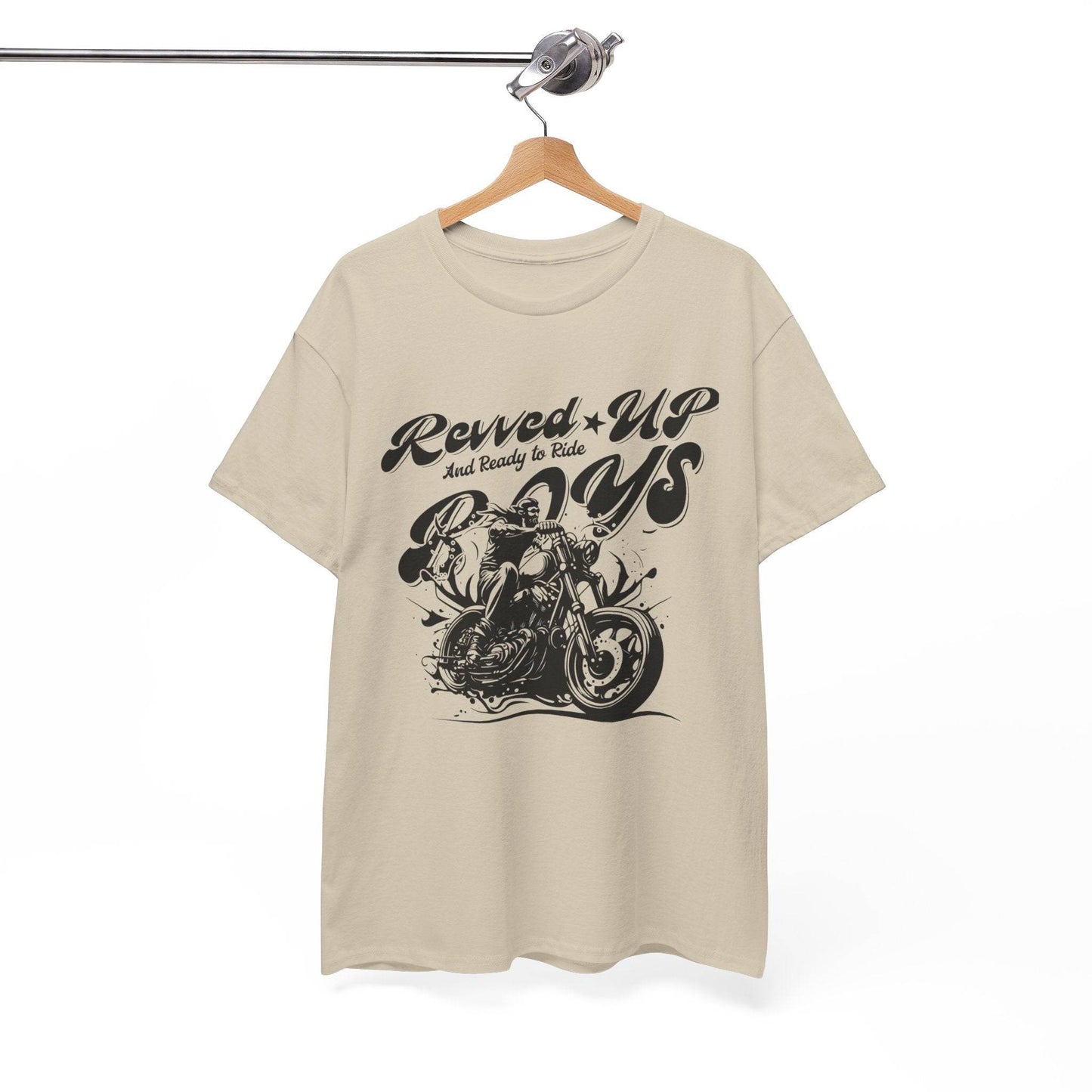 Revv'd Up Motorcycle Tee - Unisex Heavy Cotton Shirt for Riders - Its Fine, I Am Fine