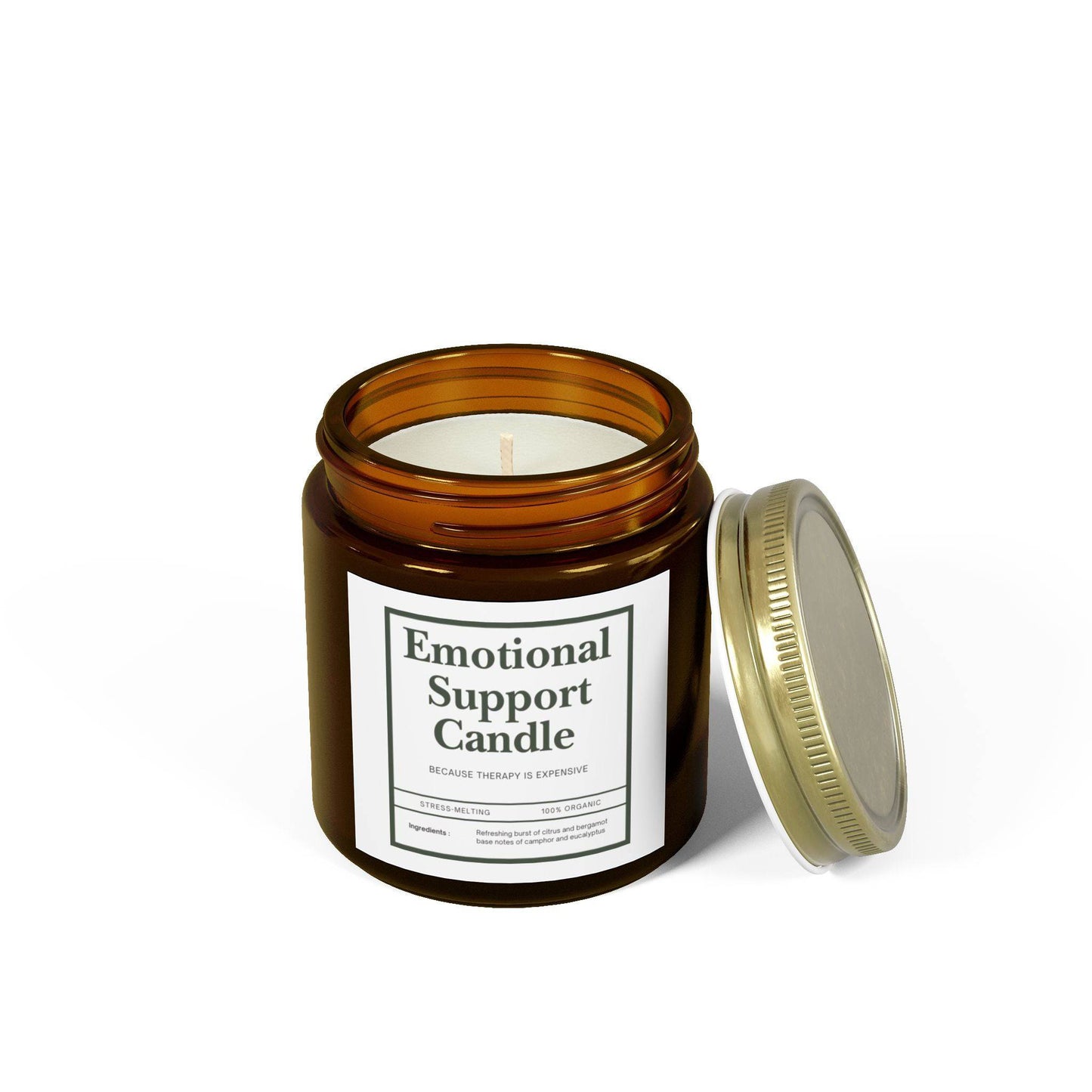 Emotional Support Candle - Organic Coconut Apricot Wax (4oz & 9oz) - Its Fine, I Am Fine