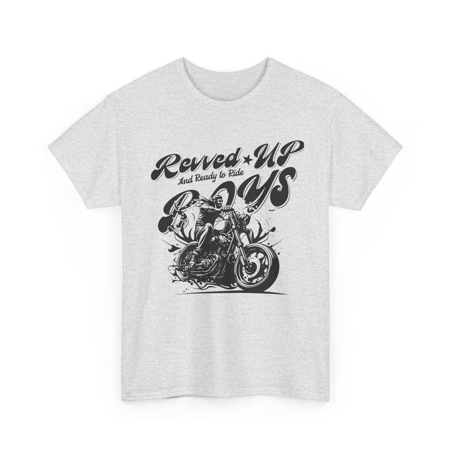 Revv'd Up Motorcycle Tee - Unisex Heavy Cotton Shirt for Riders