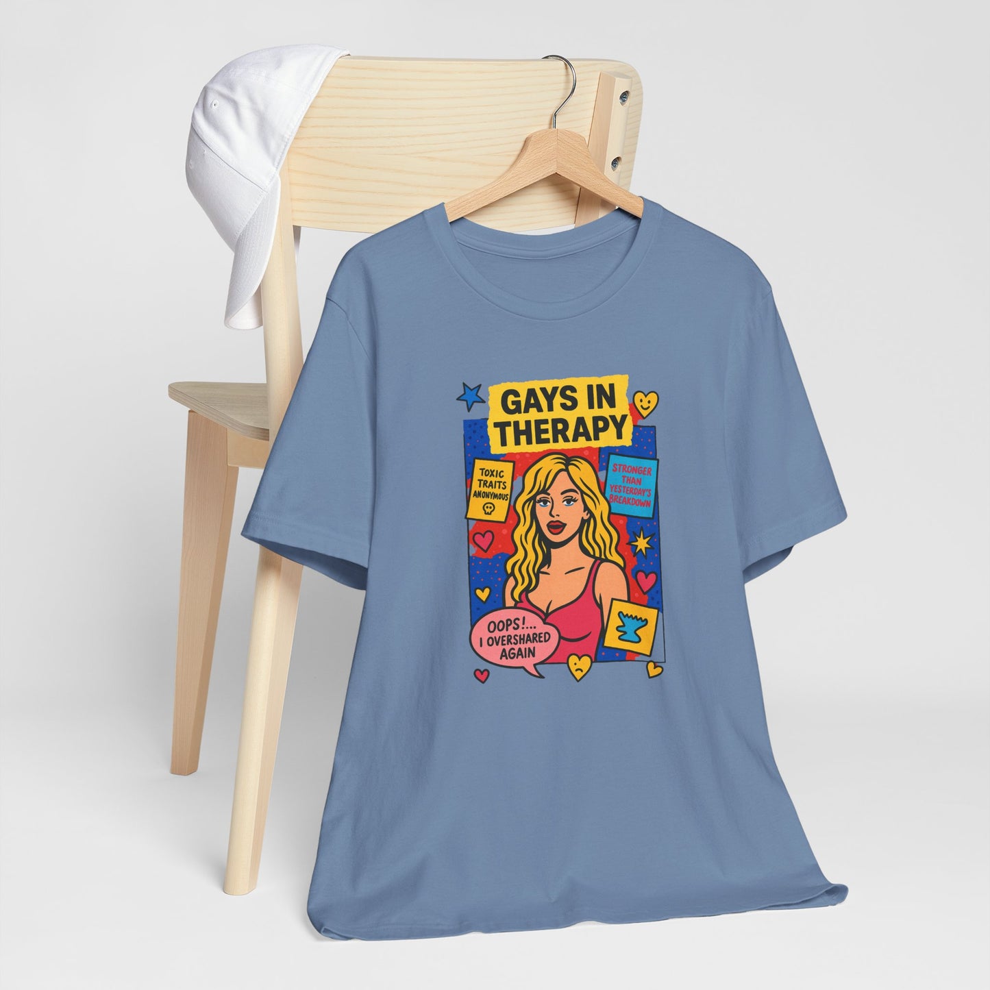 Gays in Therapy Tee, Funny LGBTQ Shirt, Unisex Graphic Tee, Pride Apparel, Therapy Humor Gift, Casual LGBTQ Wear