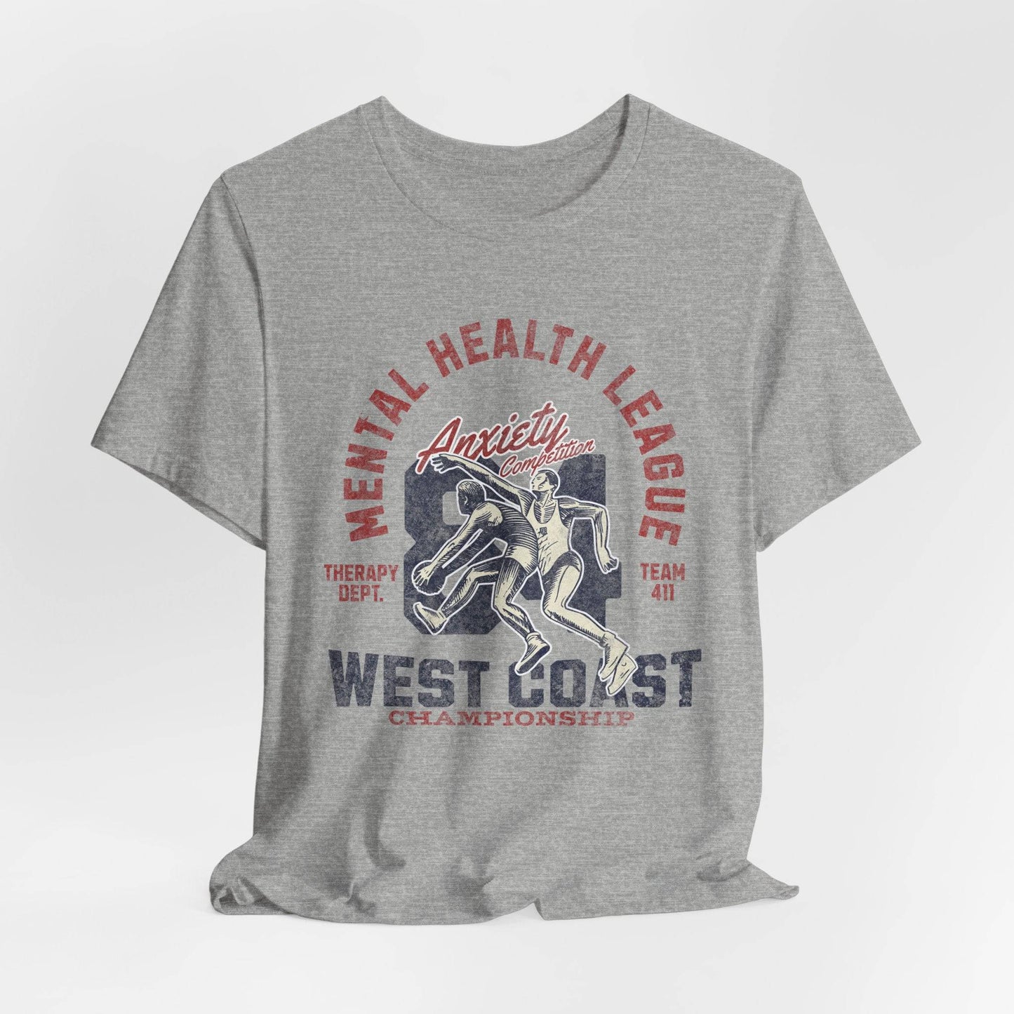 Mental Health League Unisex Tee – Anxiety Therapy Support Shirt - Its Fine, I Am Fine