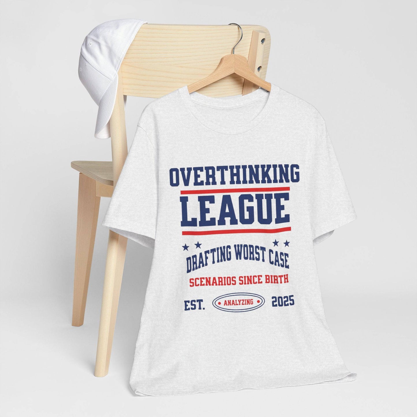 Overthinking League Unisex Jersey Tee - Analyzing Since 2025 - Its Fine, I Am Fine