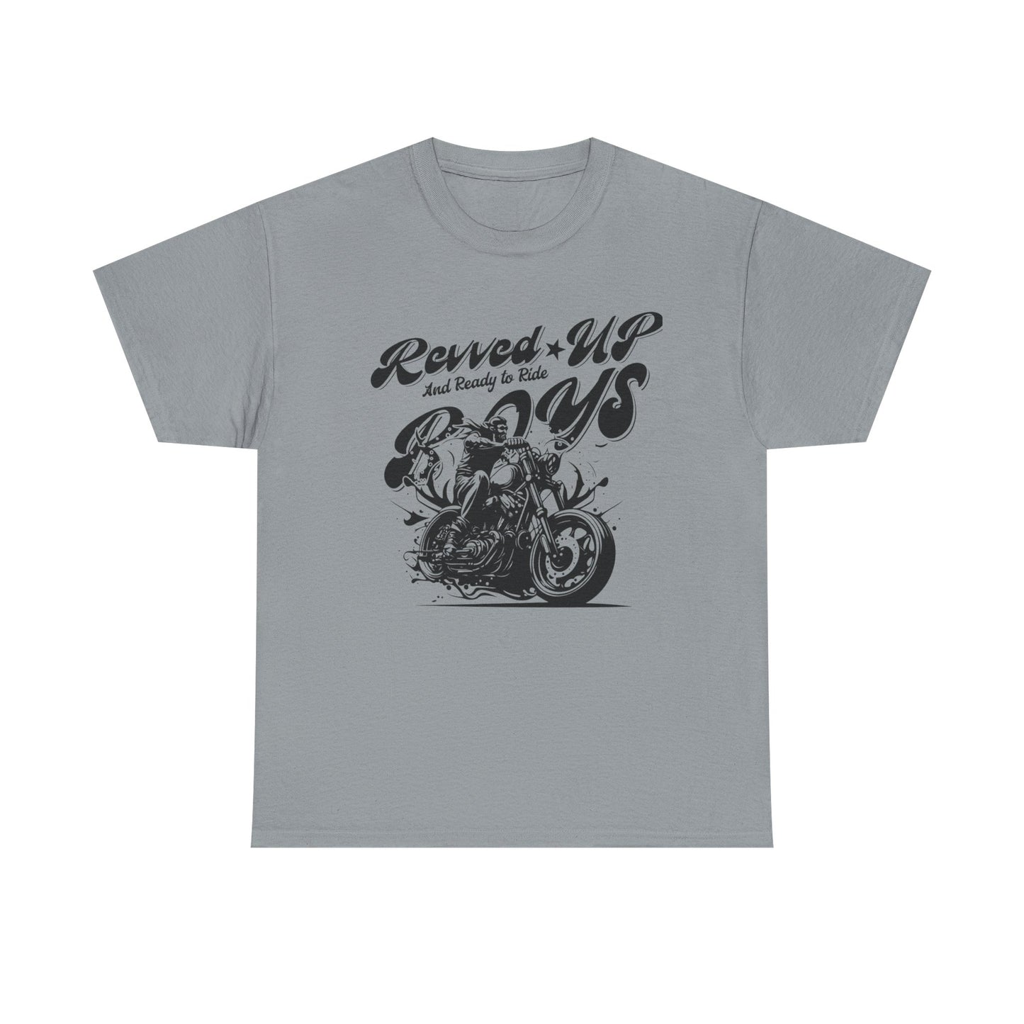 Revv'd Up Motorcycle Tee - Unisex Heavy Cotton Shirt for Riders