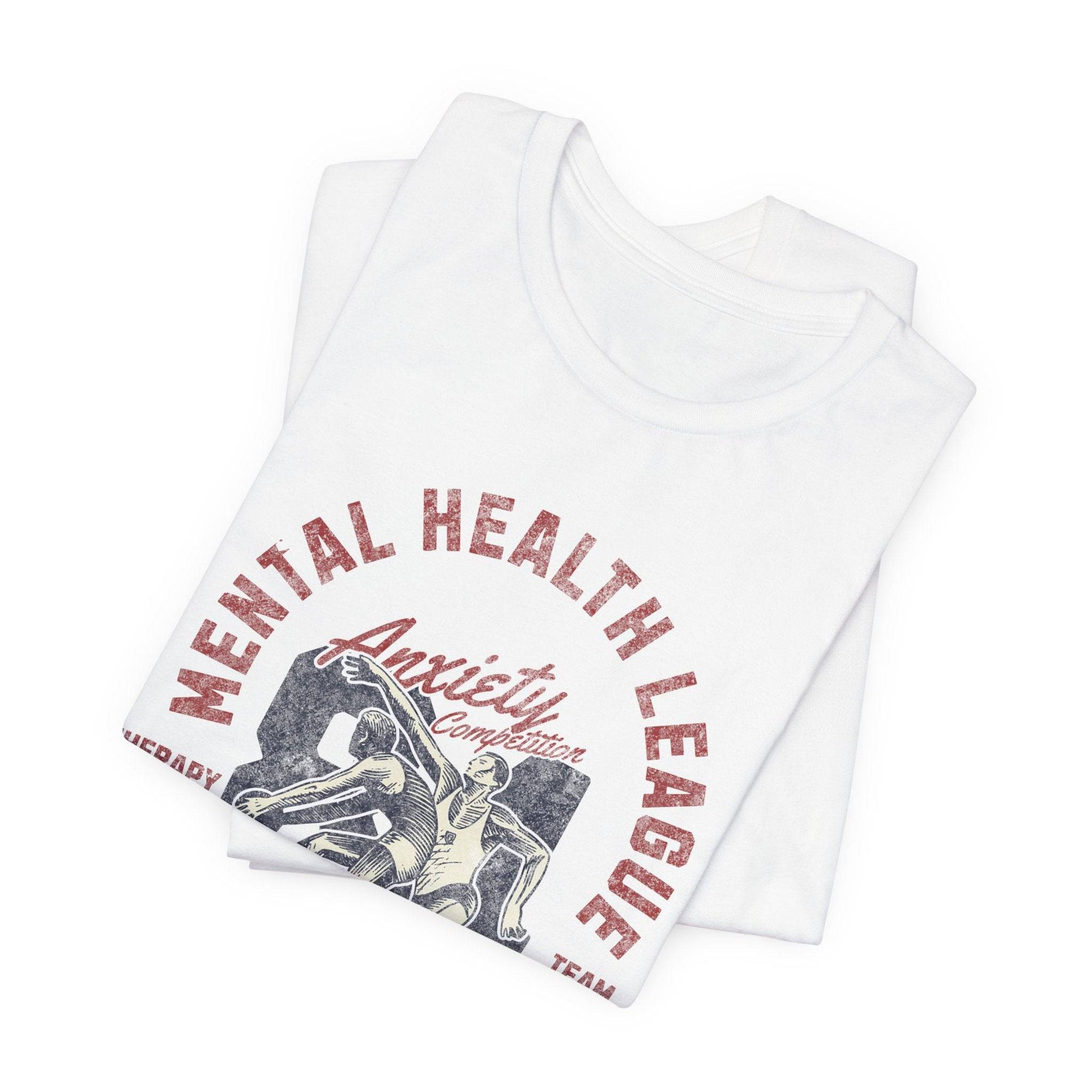 Mental Health League Unisex Tee – Anxiety Therapy Support Shirt - Its Fine, I Am Fine